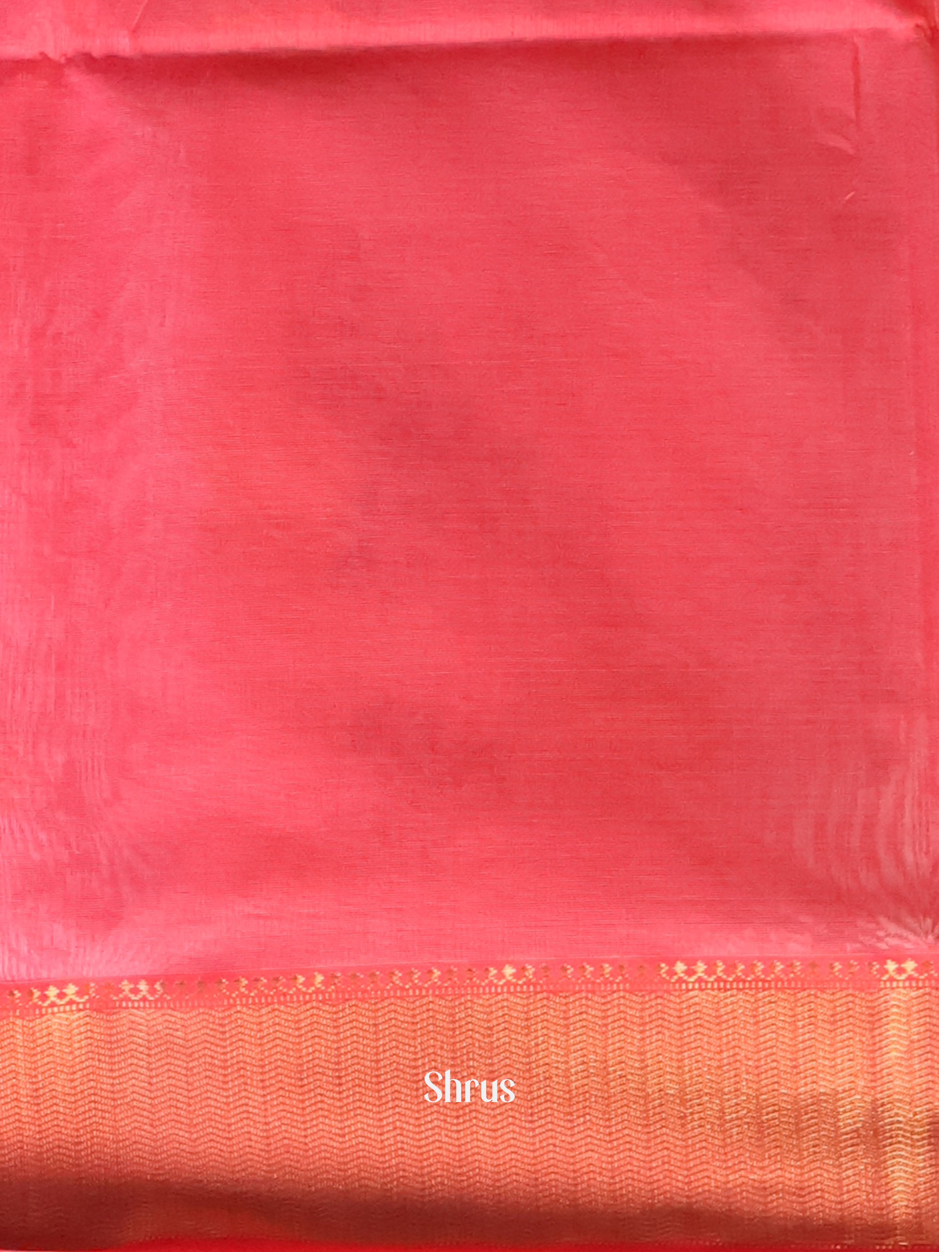 Blue & Reddish Pink - Maheshwari silkcotton Saree - Shop on Shrus.com