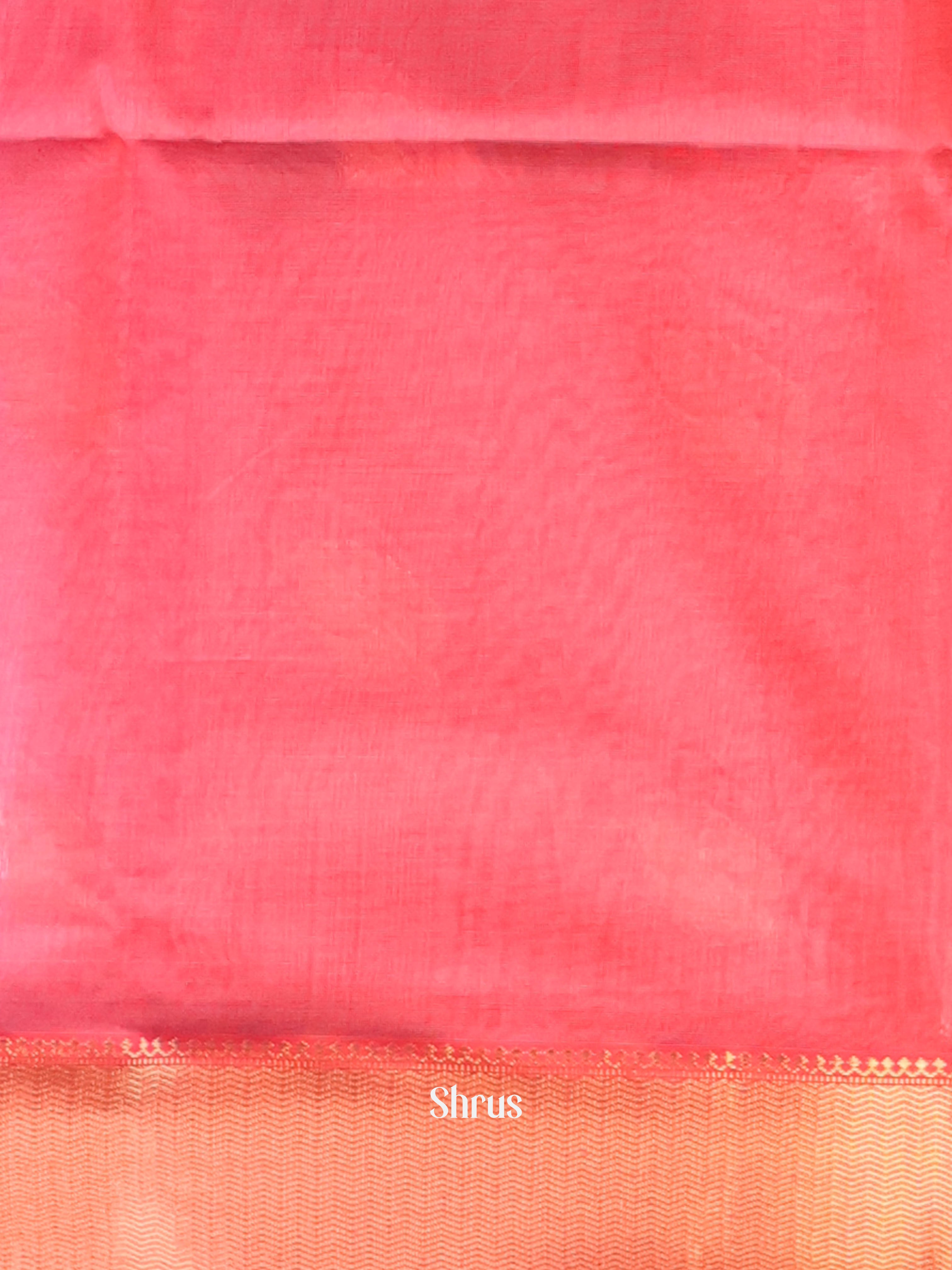 Baby Pink & Pink - Maheshwari silkcotton Saree - Shop on Shrus.com