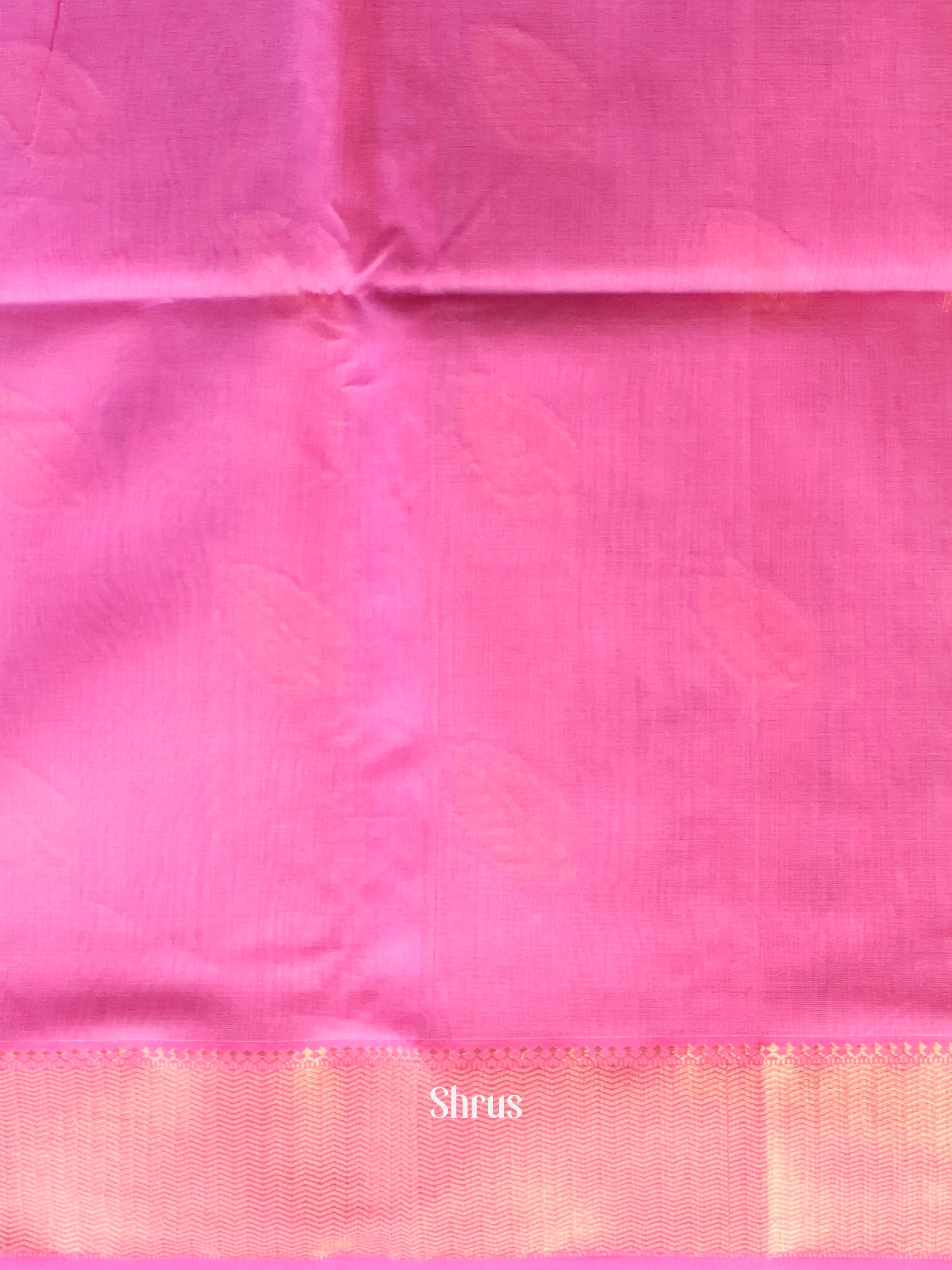 Baby Pink & Pink - Maheshwari silkcotton Saree - Shop on Shrus.com