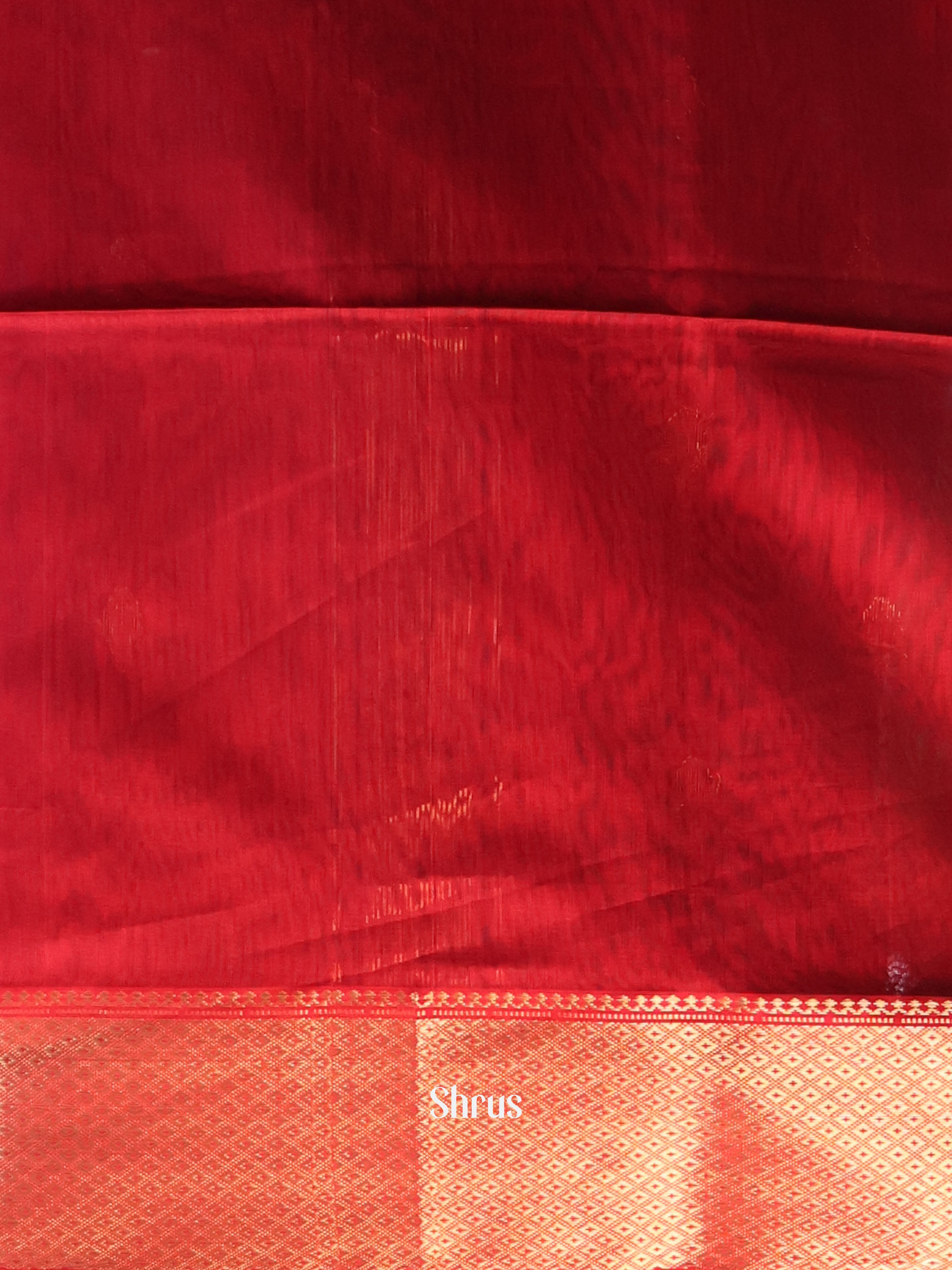 Grey & Red - Maheshwari silkcotton Saree - Shop on Shrus.com