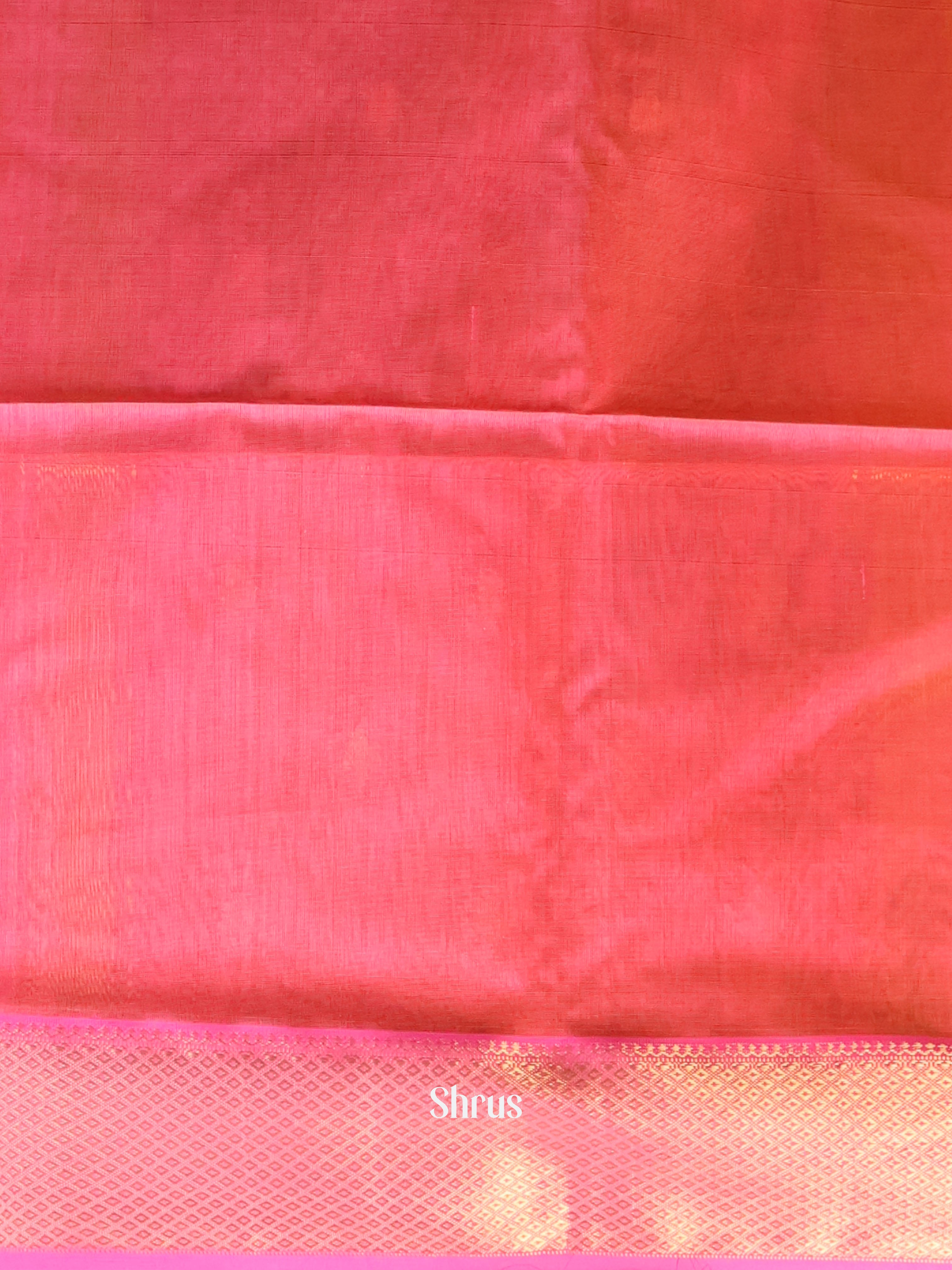 Yellow & Pink - Maheshwari silkcotton Saree - Shop on Shrus.com