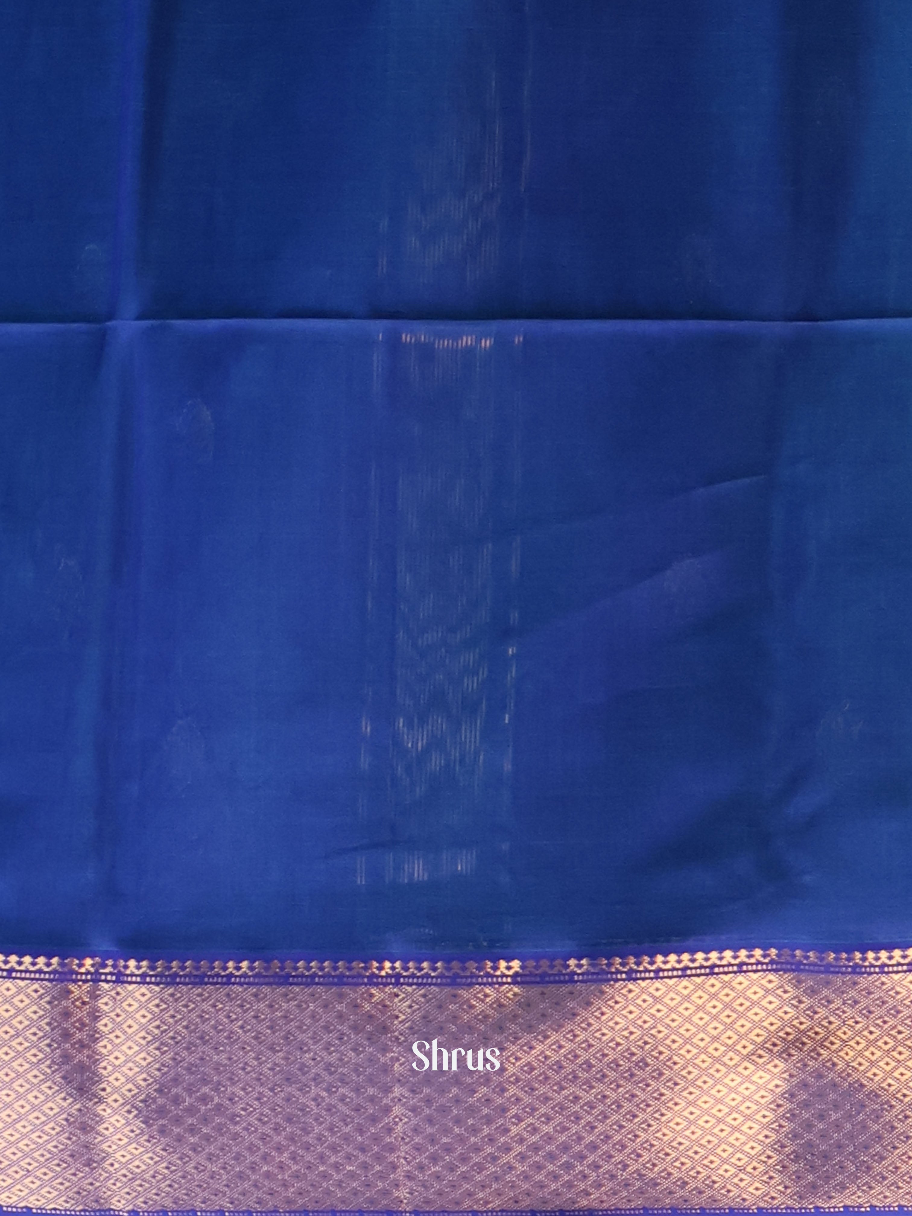 Teal & Blue - Maheshwari silkcotton Saree - Shop on Shrus.com