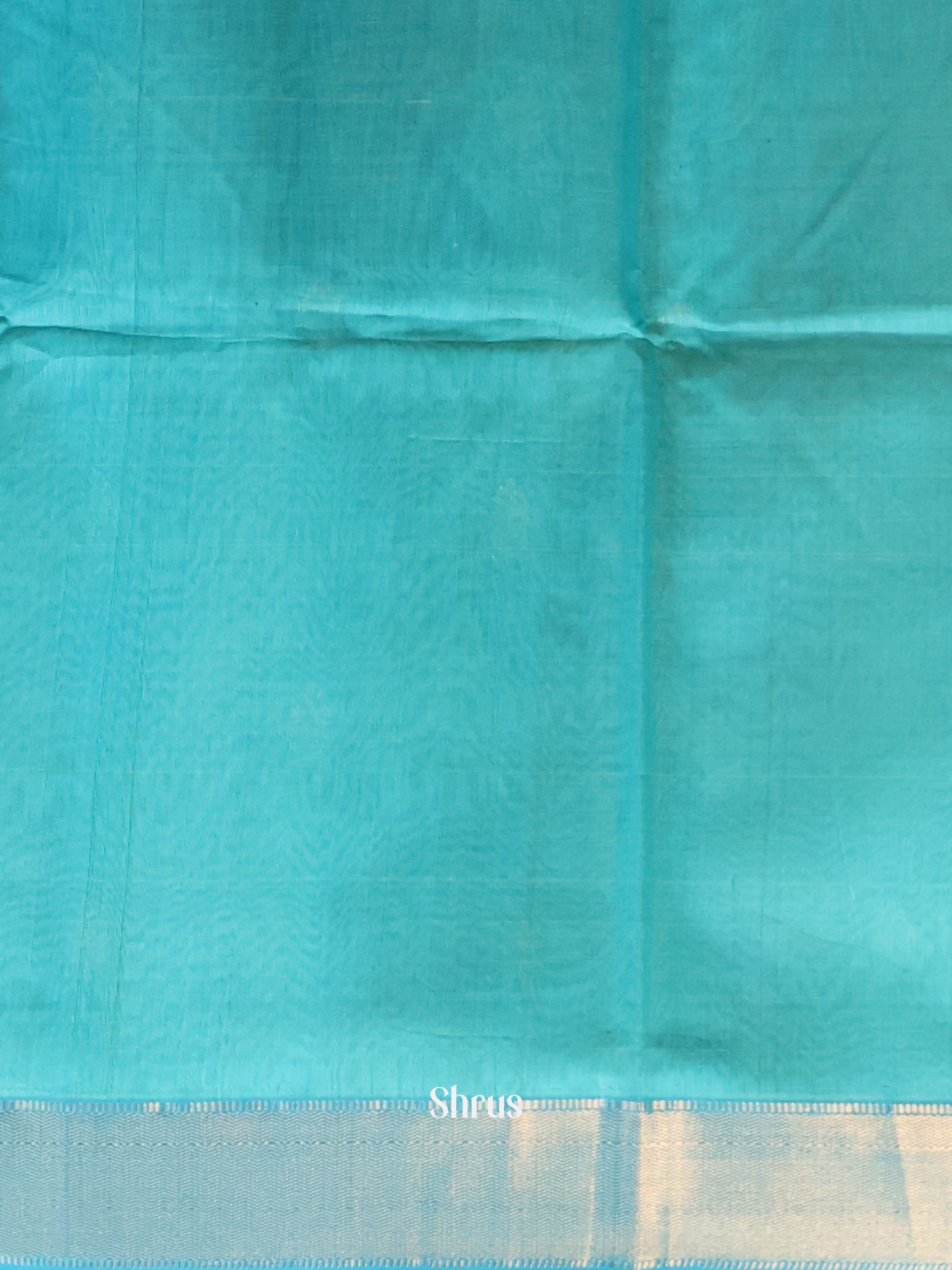 Pastel Green & Teal- Maheshwari silkcotton Saree - Shop on Shrus.com
