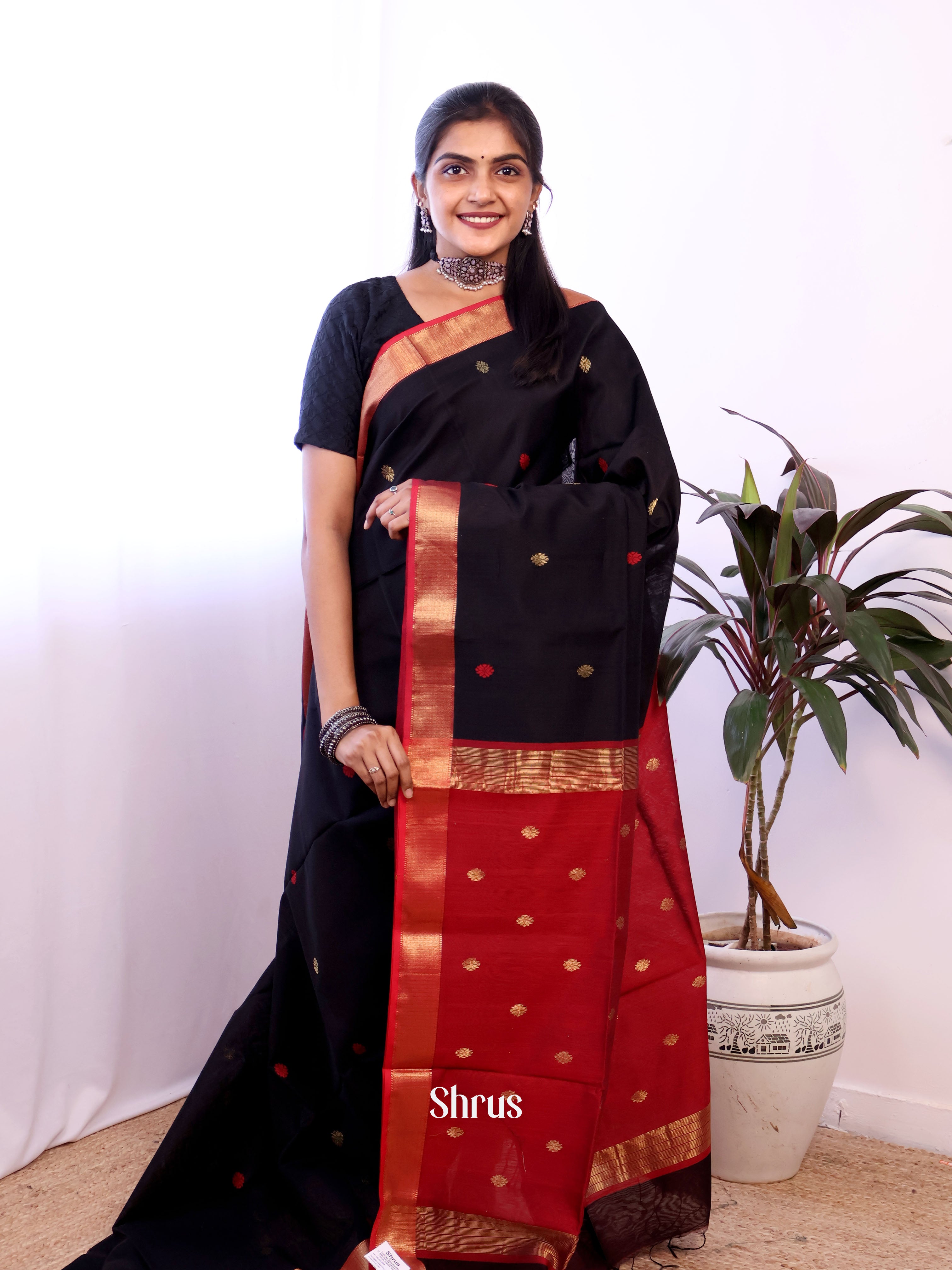 CJS05595 - Maheshwari silkcotton Saree - Shop on Shrus.com