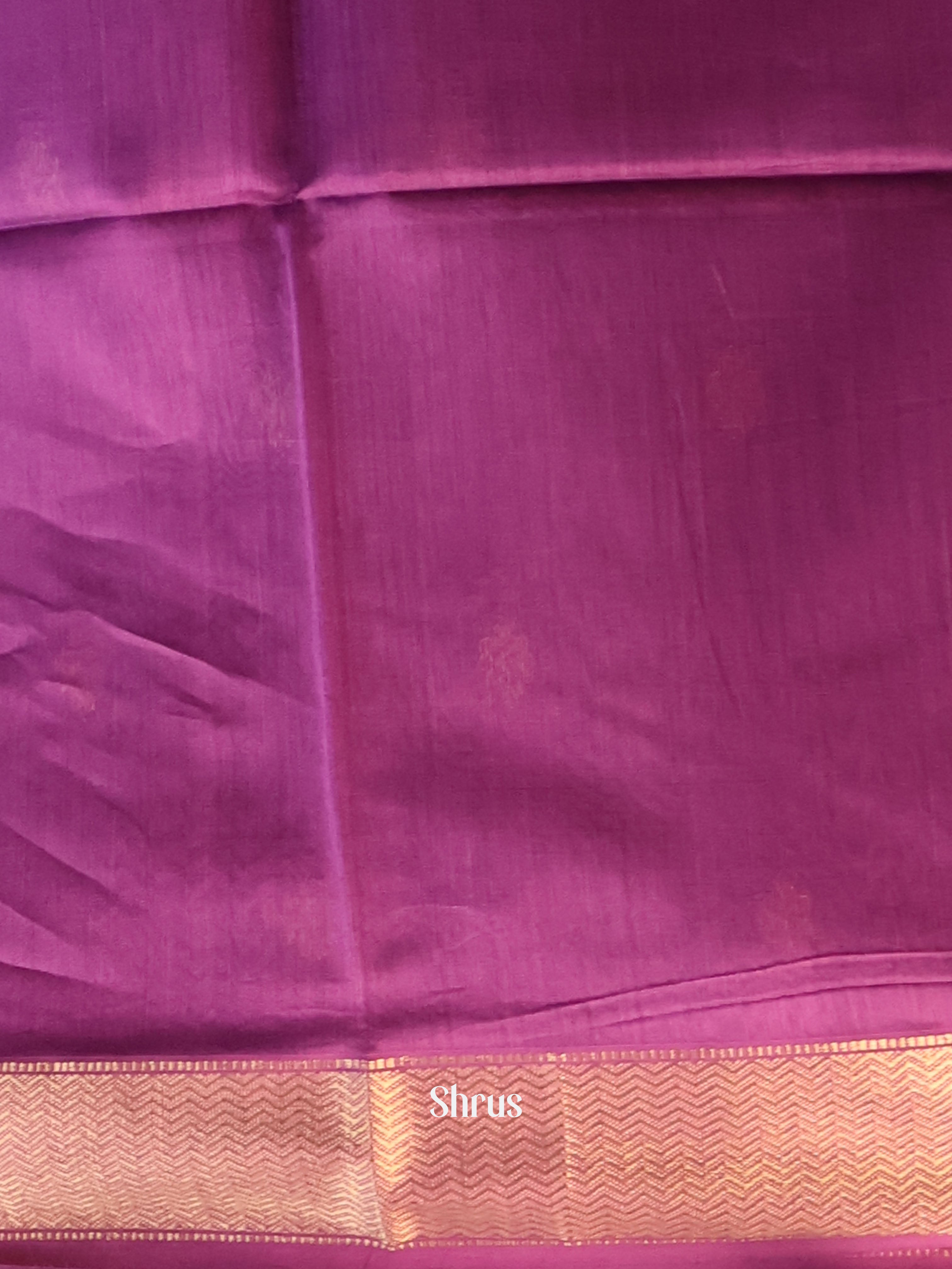 Purple- Maheshwari silkcotton Saree - Shop on Shrus.com
