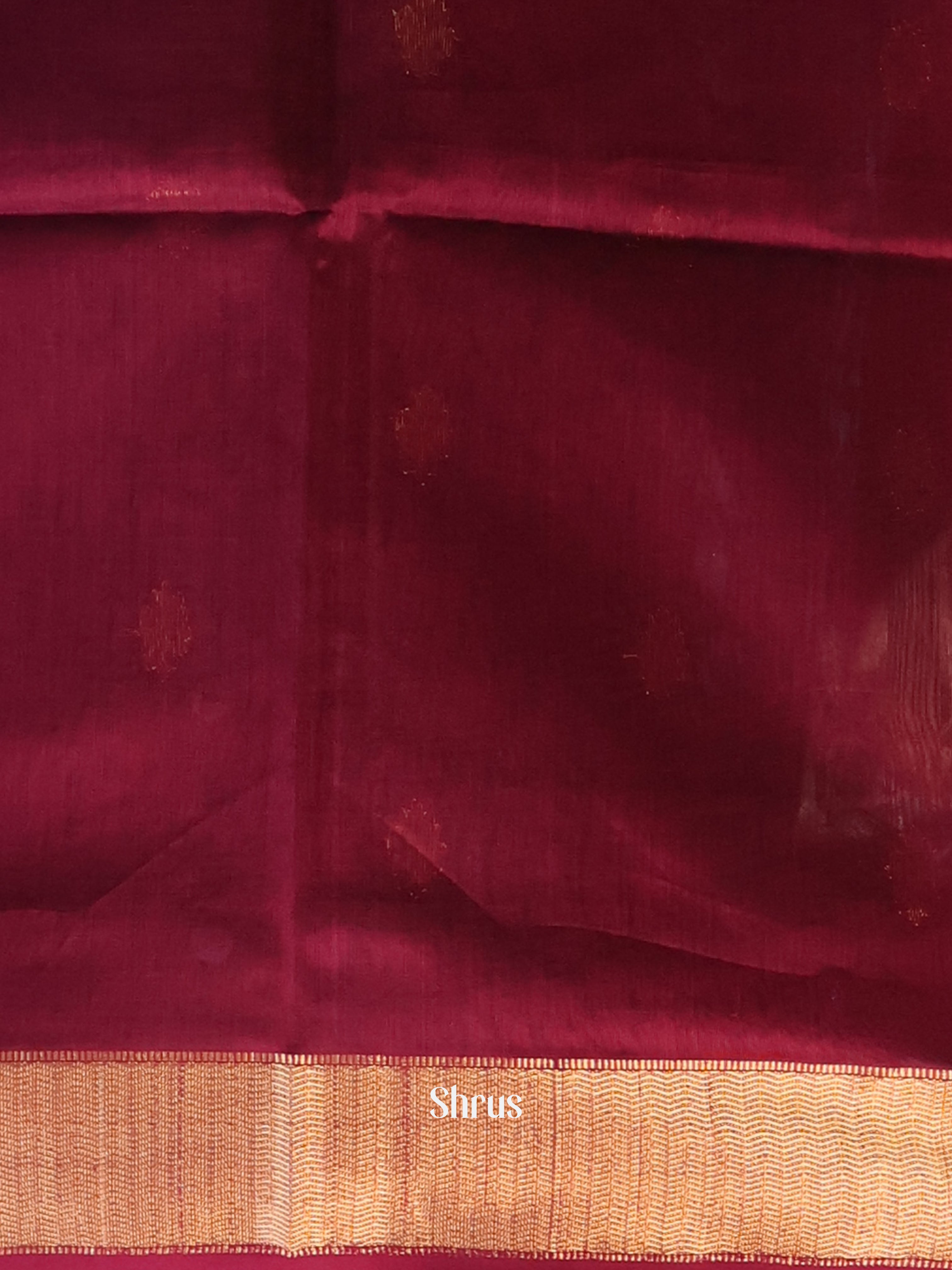 Maroon - Maheshwari silkcotton Sareev - Shop on Shrus.com
