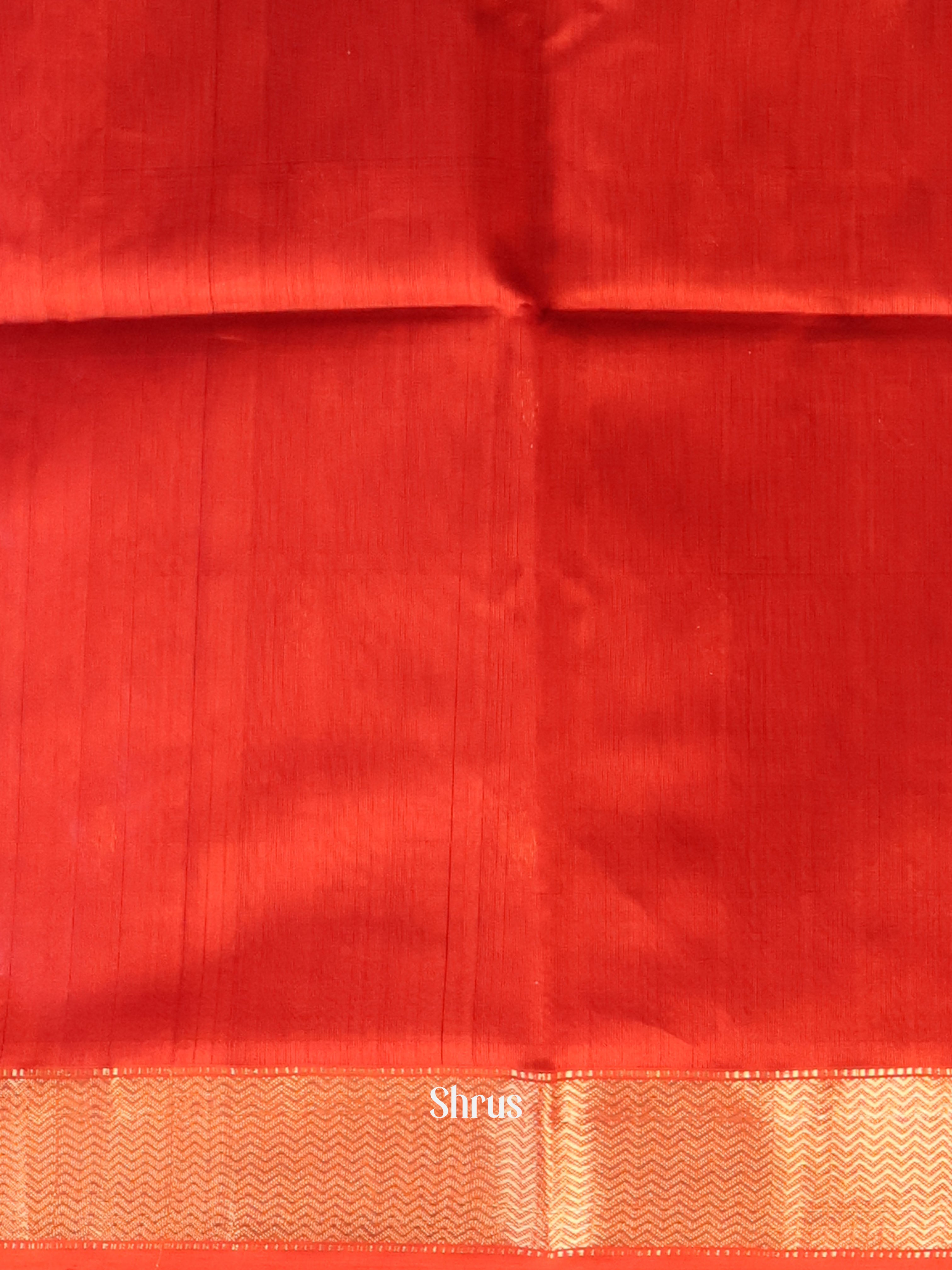 Red - Maheshwari silkcotton Saree - Shop on Shrus.com