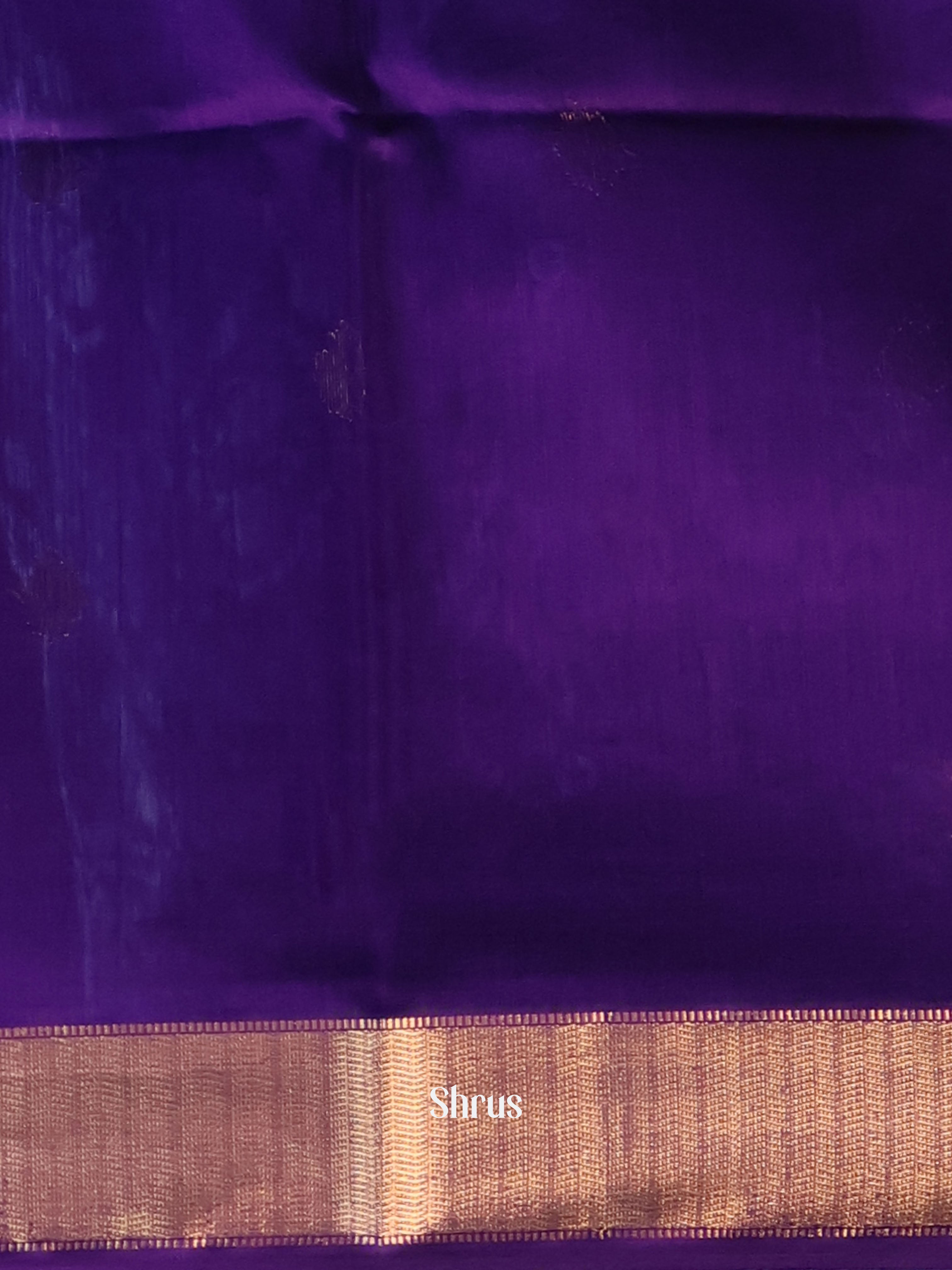 Blue & Violet - Maheshwari silkcotton Saree - Shop on Shrus.com