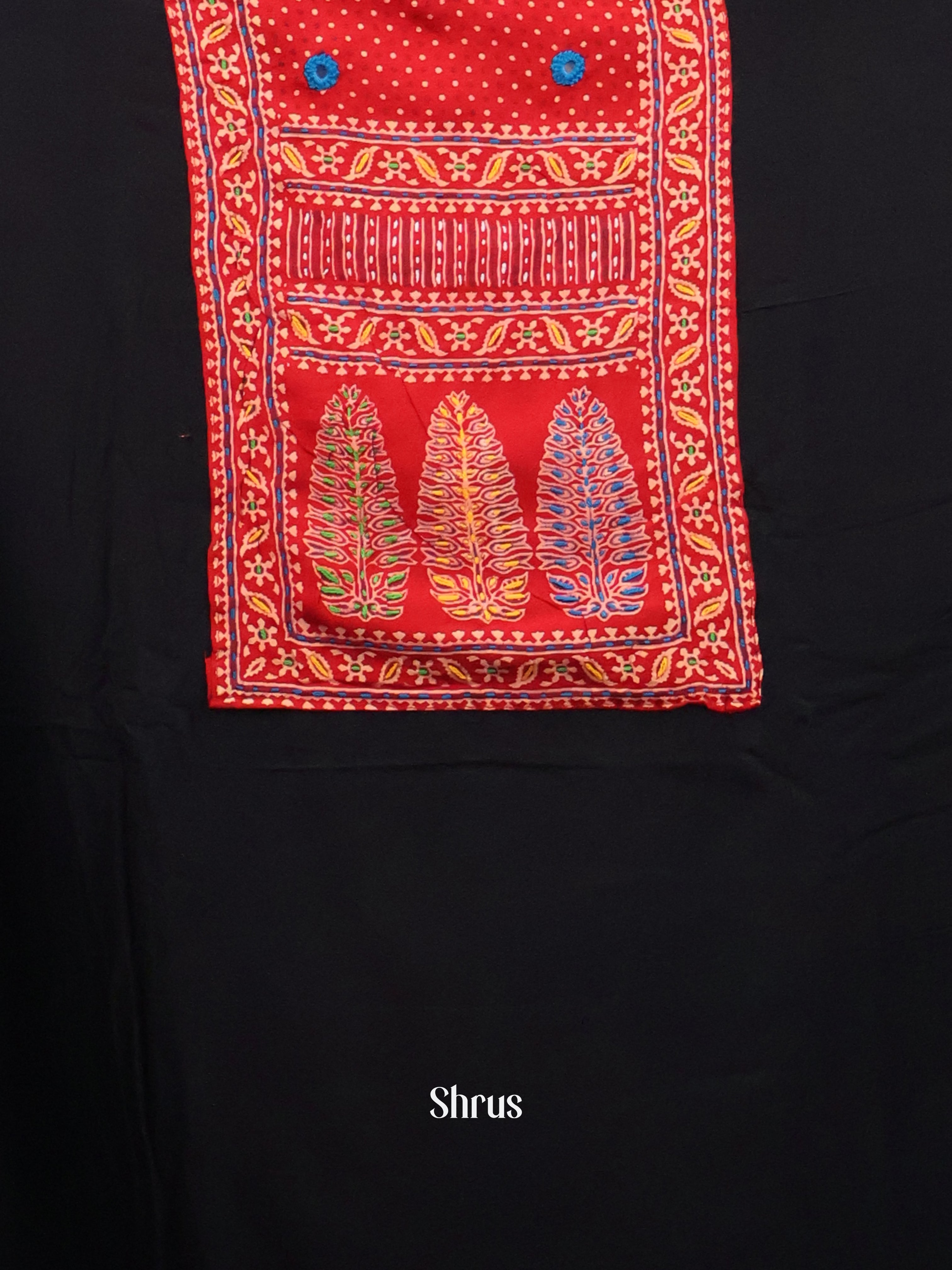 Black & Red - Ajrakh Salwar - Shop on Shrus.com