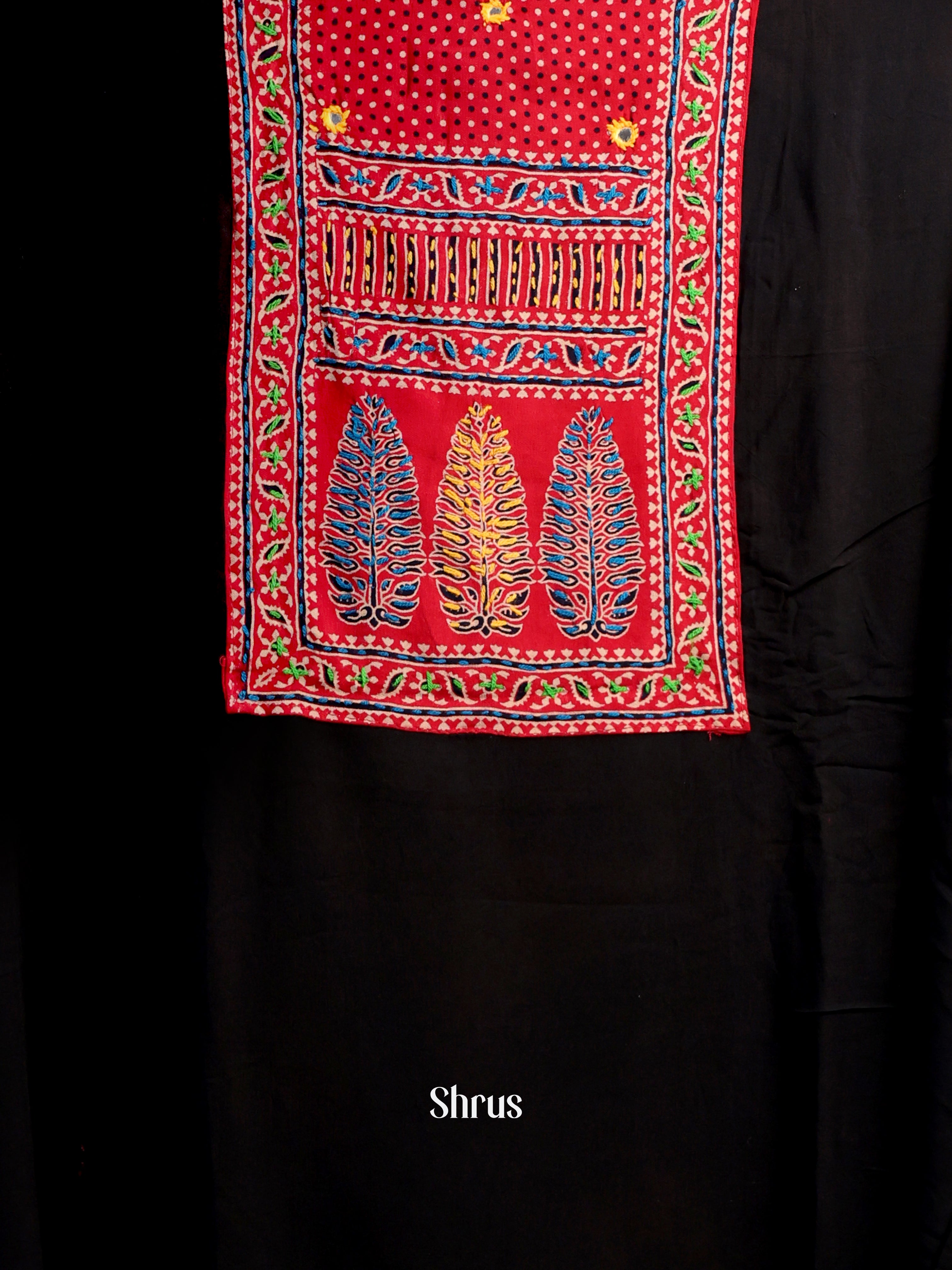 Black & Red - Ajrakh Salwar - Shop on Shrus.com