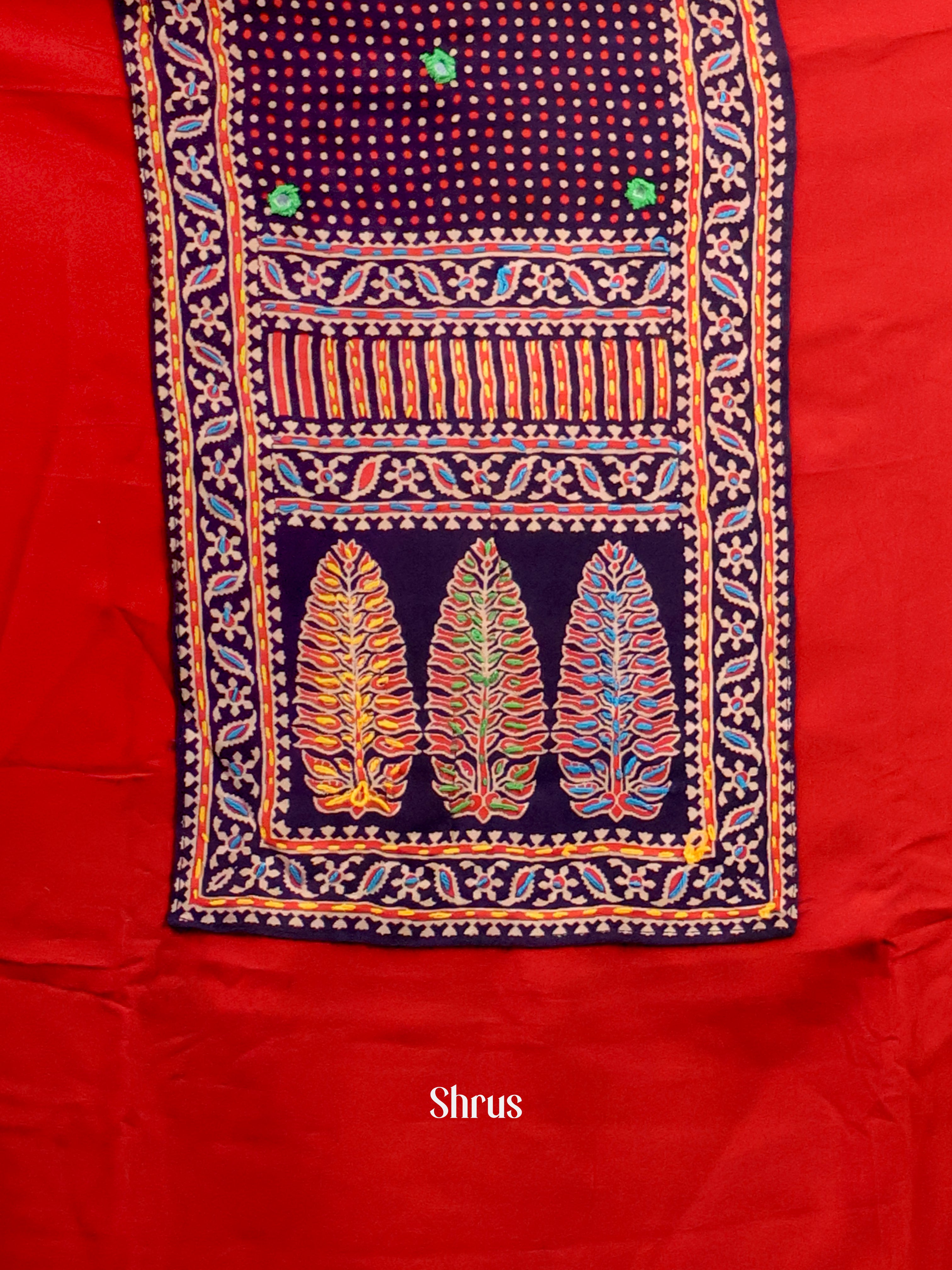 Red & Black - Ajrakh Salwar - Shop on Shrus.com