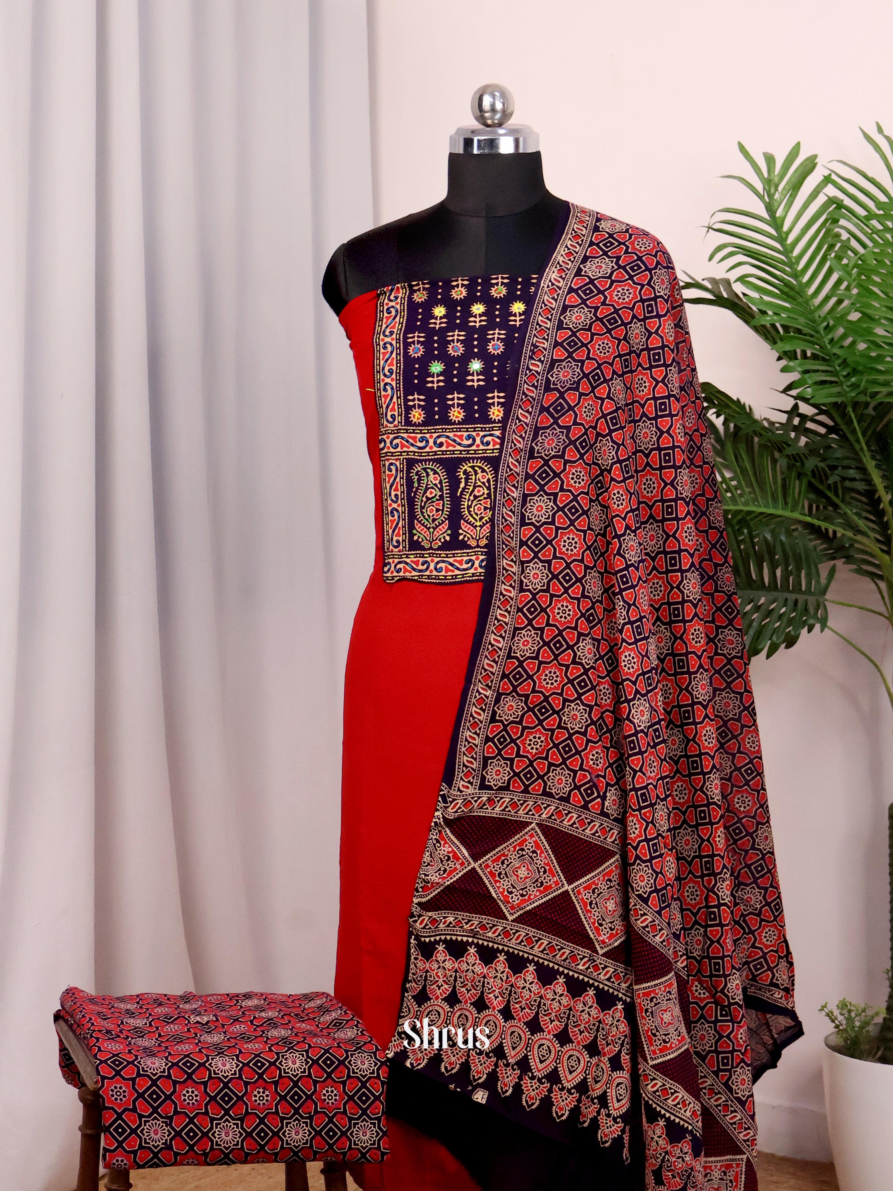 CJS07016 - Ajrakh Salwar - Shop on Shrus.com