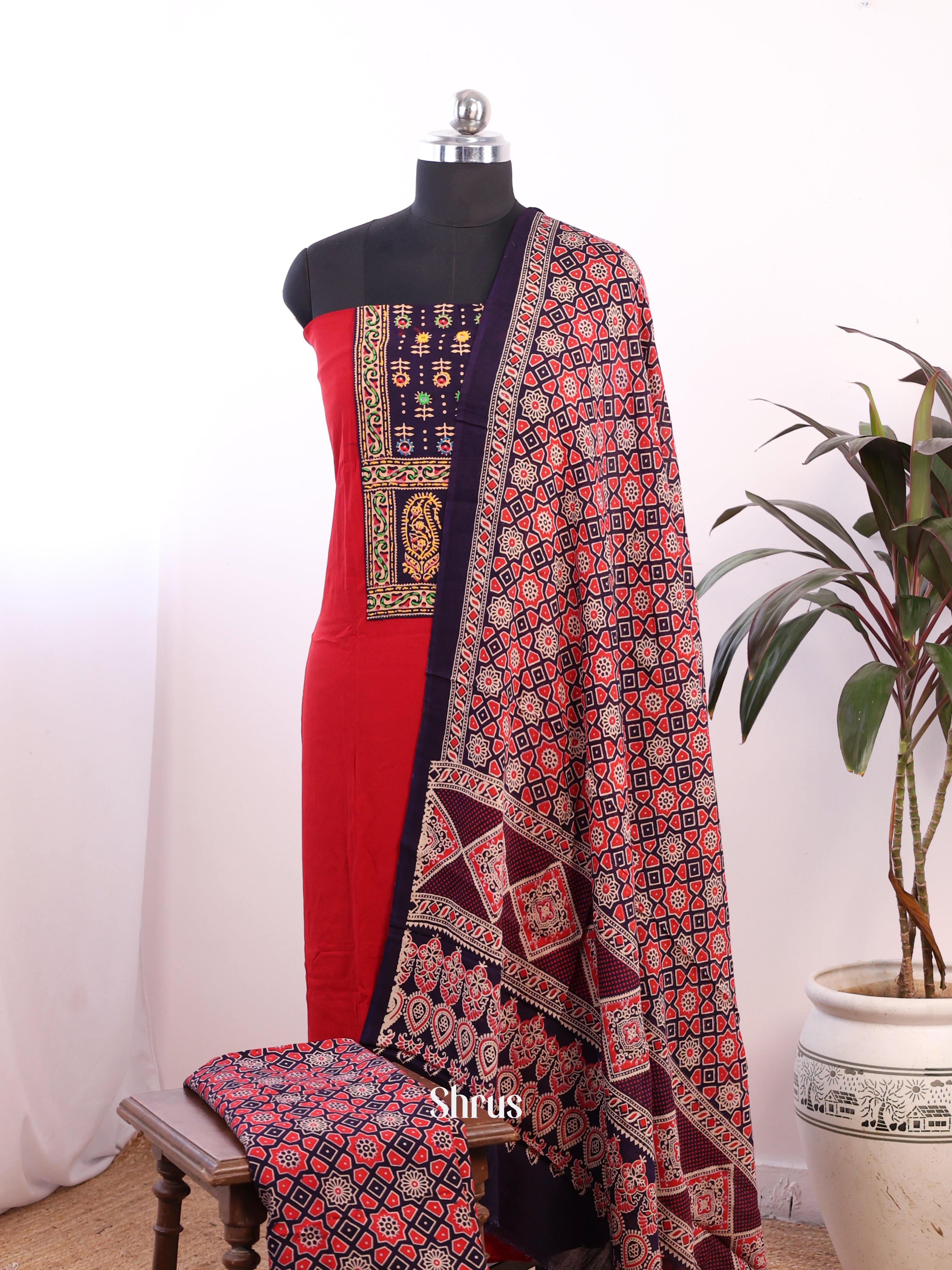 CJS07019 - Ajrakh Salwar - Shop on Shrus.com