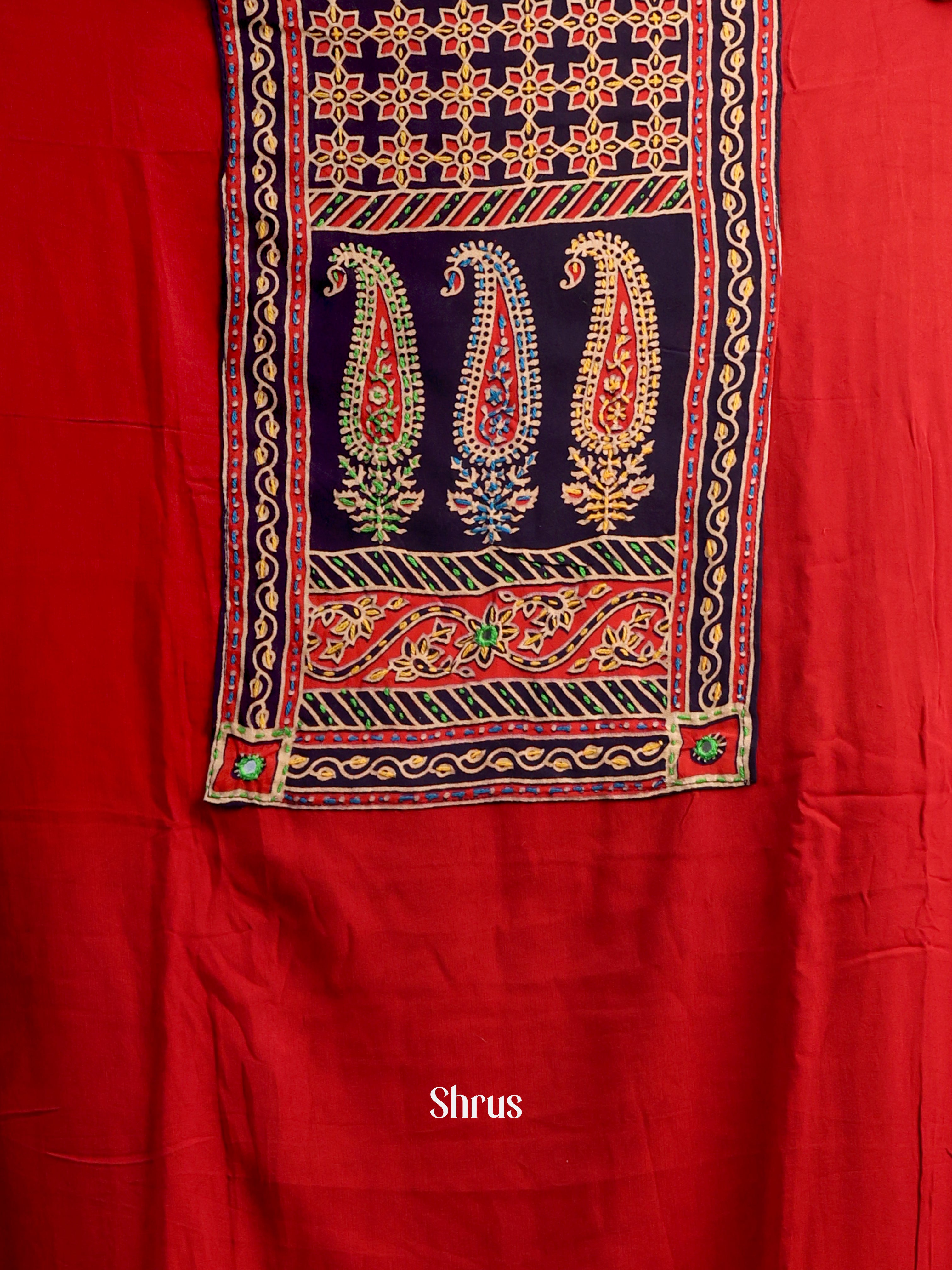 Red & Black - Ajrakh Salwar - Shop on Shrus.com