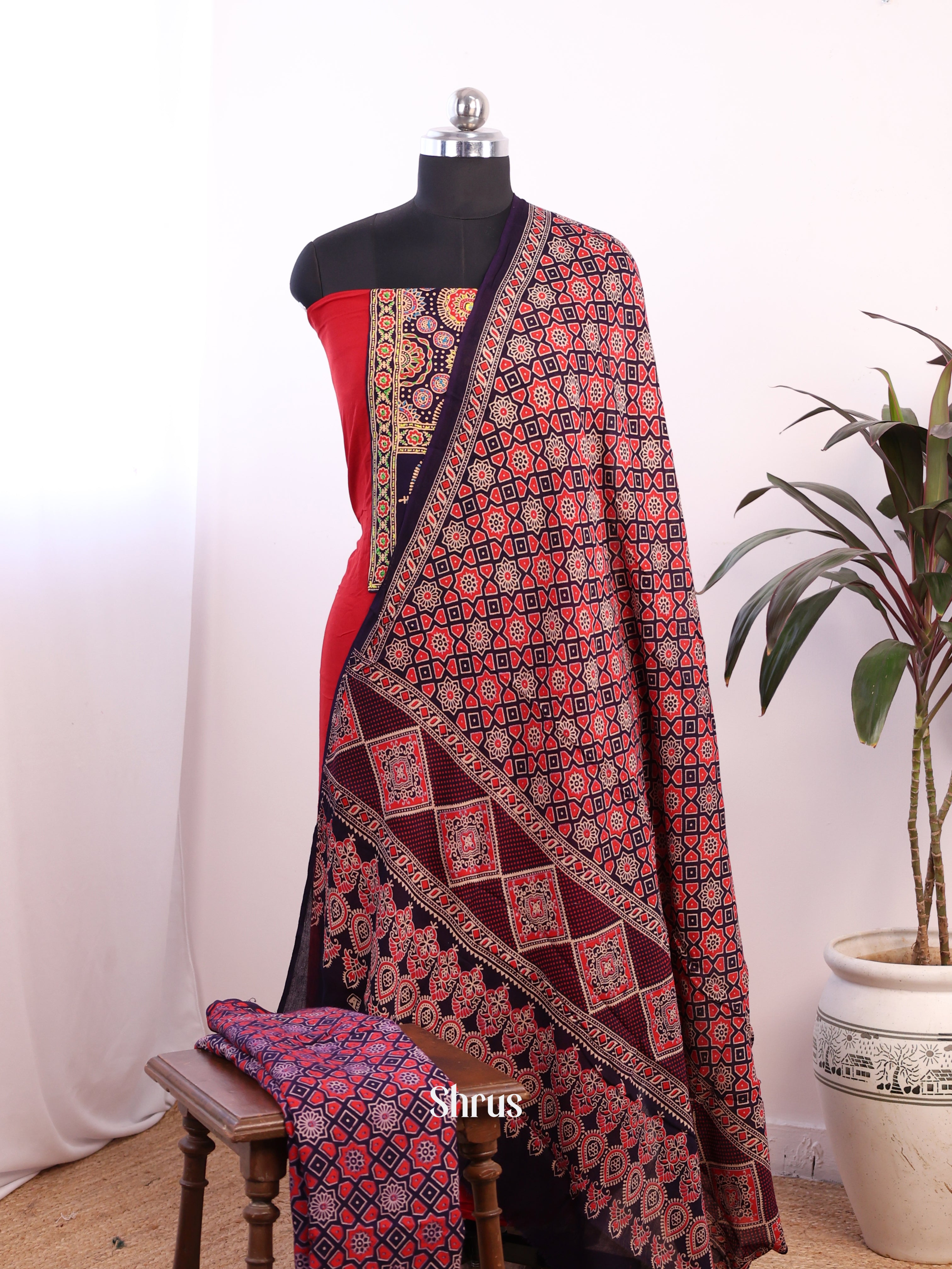 CJS07035 - Ajrakh Salwar - Shop on Shrus.com