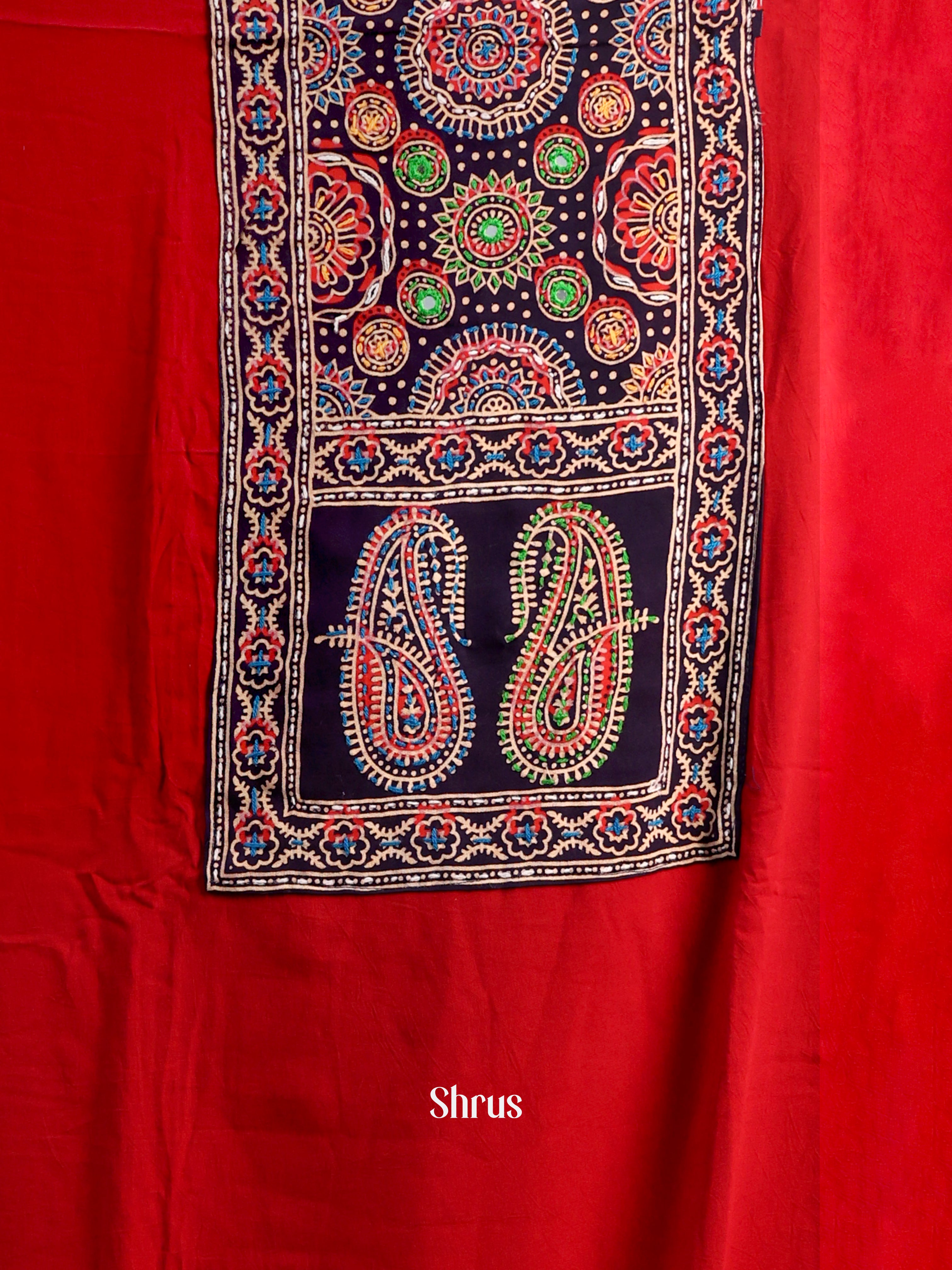 Red & Black - Ajrakh Salwar - Shop on Shrus.com