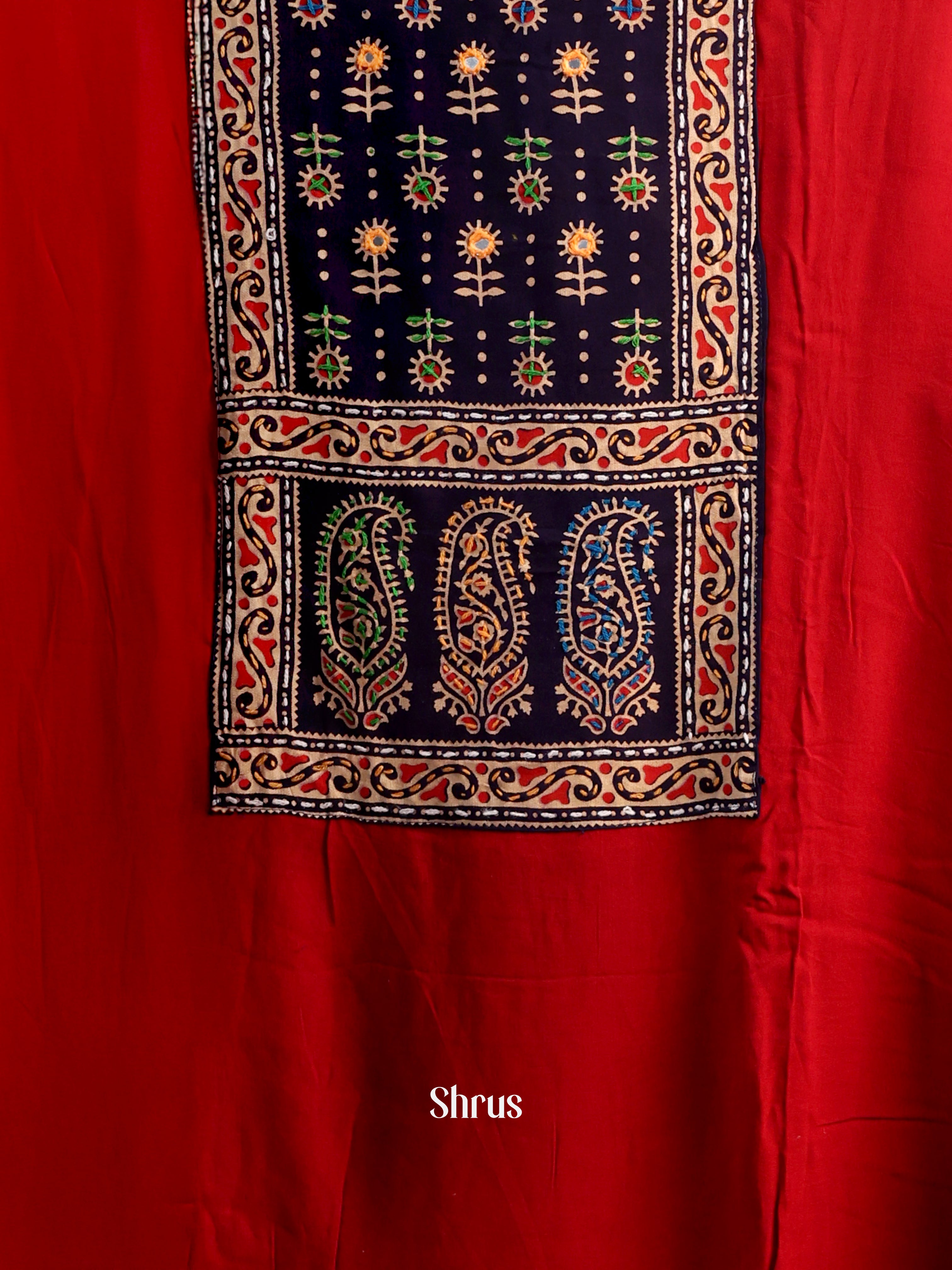 Red & Black- Ajrakh Salwar - Shop on Shrus.com