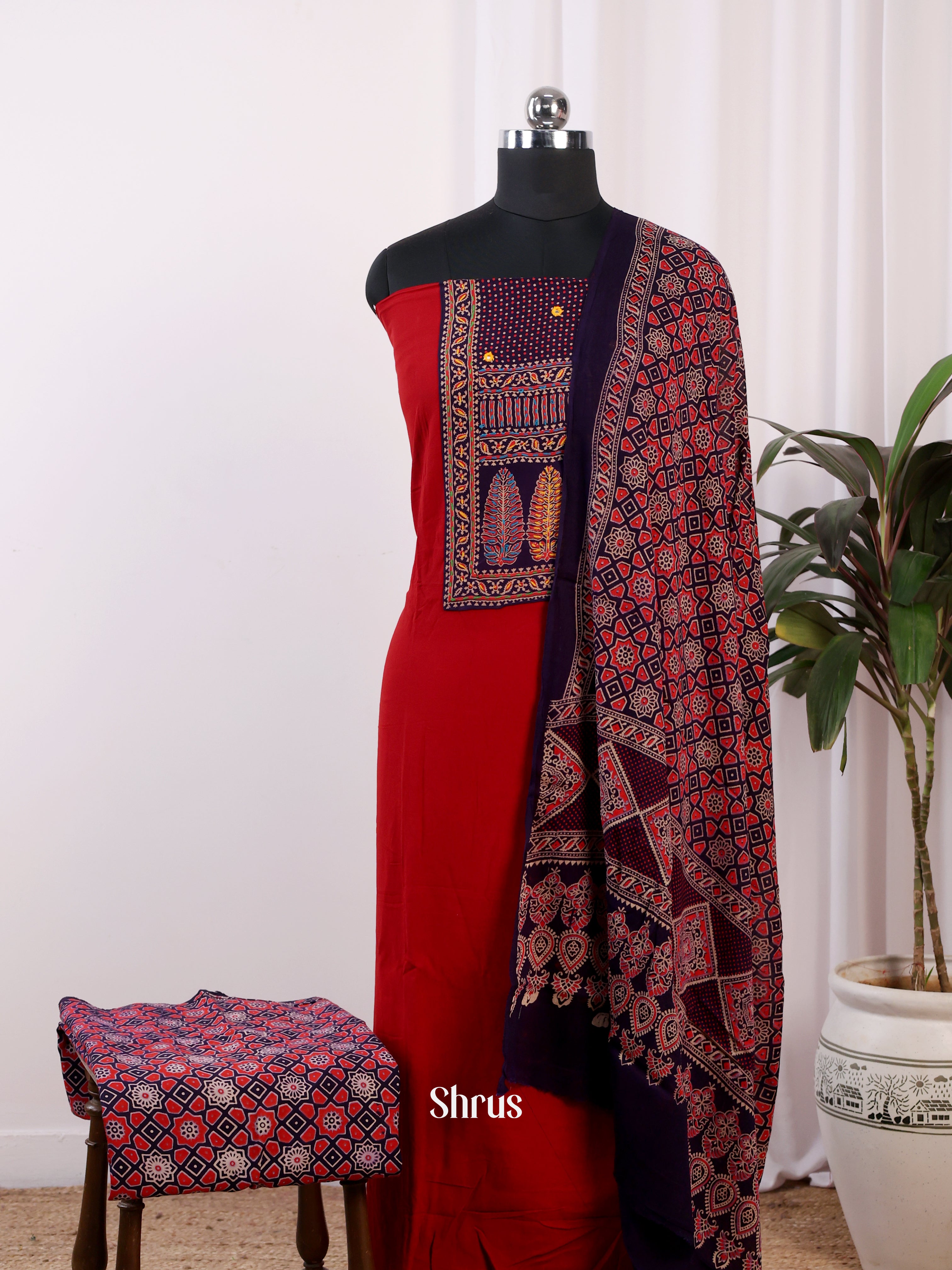 CJS07055 - Ajrakh Salwar - Shop on Shrus.com