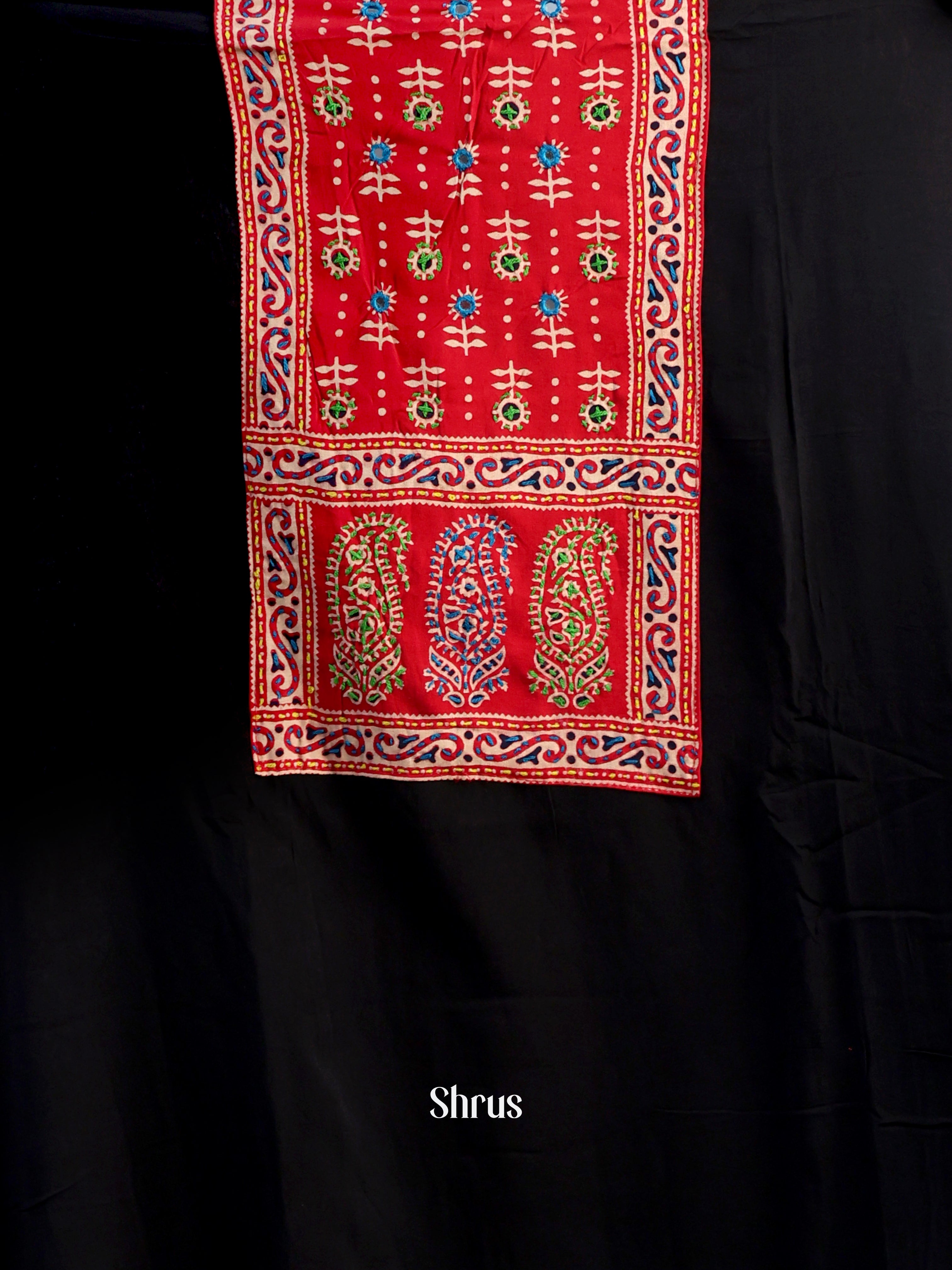 Black & Red- Ajrakh Salwar - Shop on Shrus.com