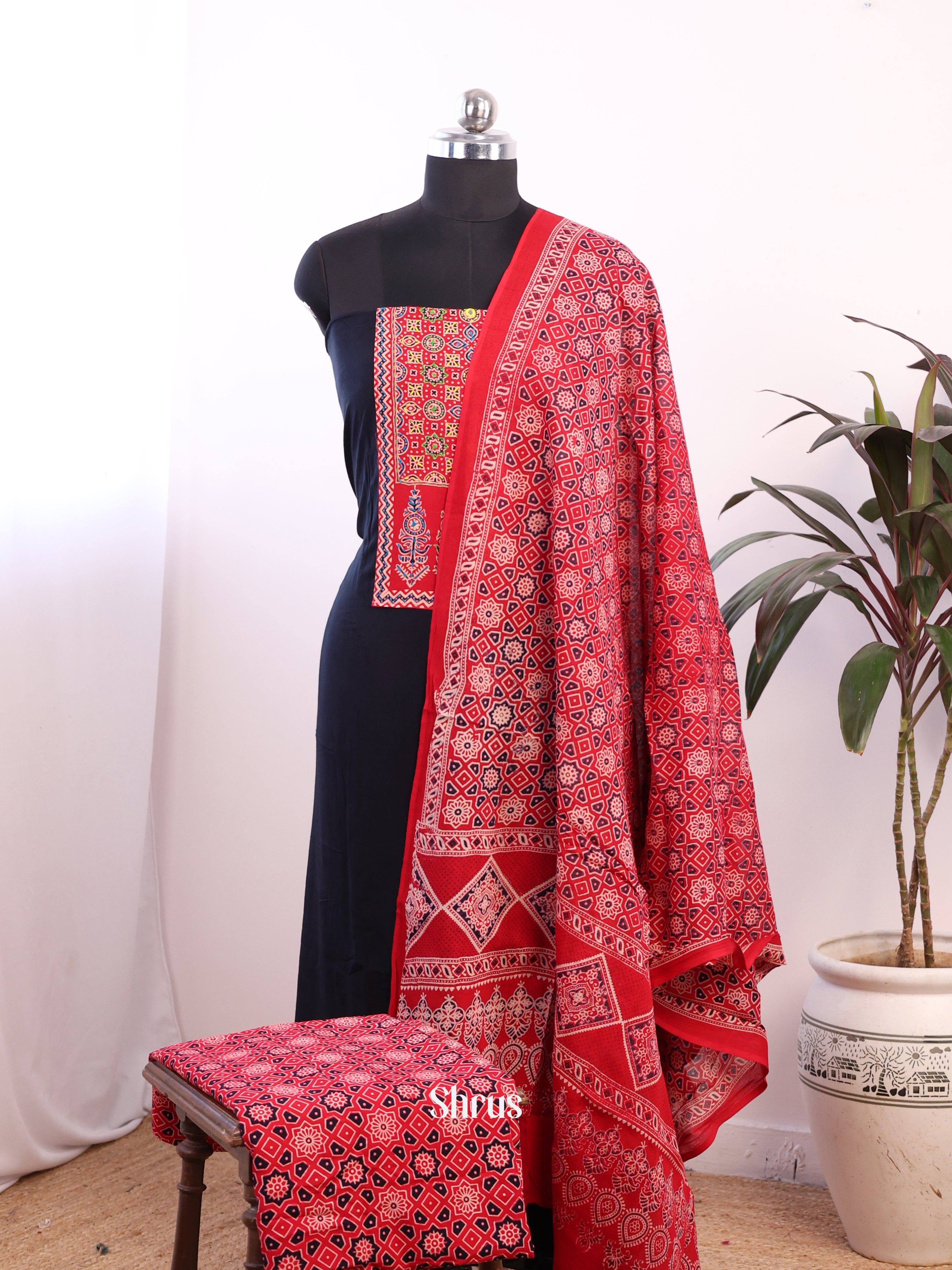 CJS07069 - Ajrakh Salwar - Shop on Shrus.com