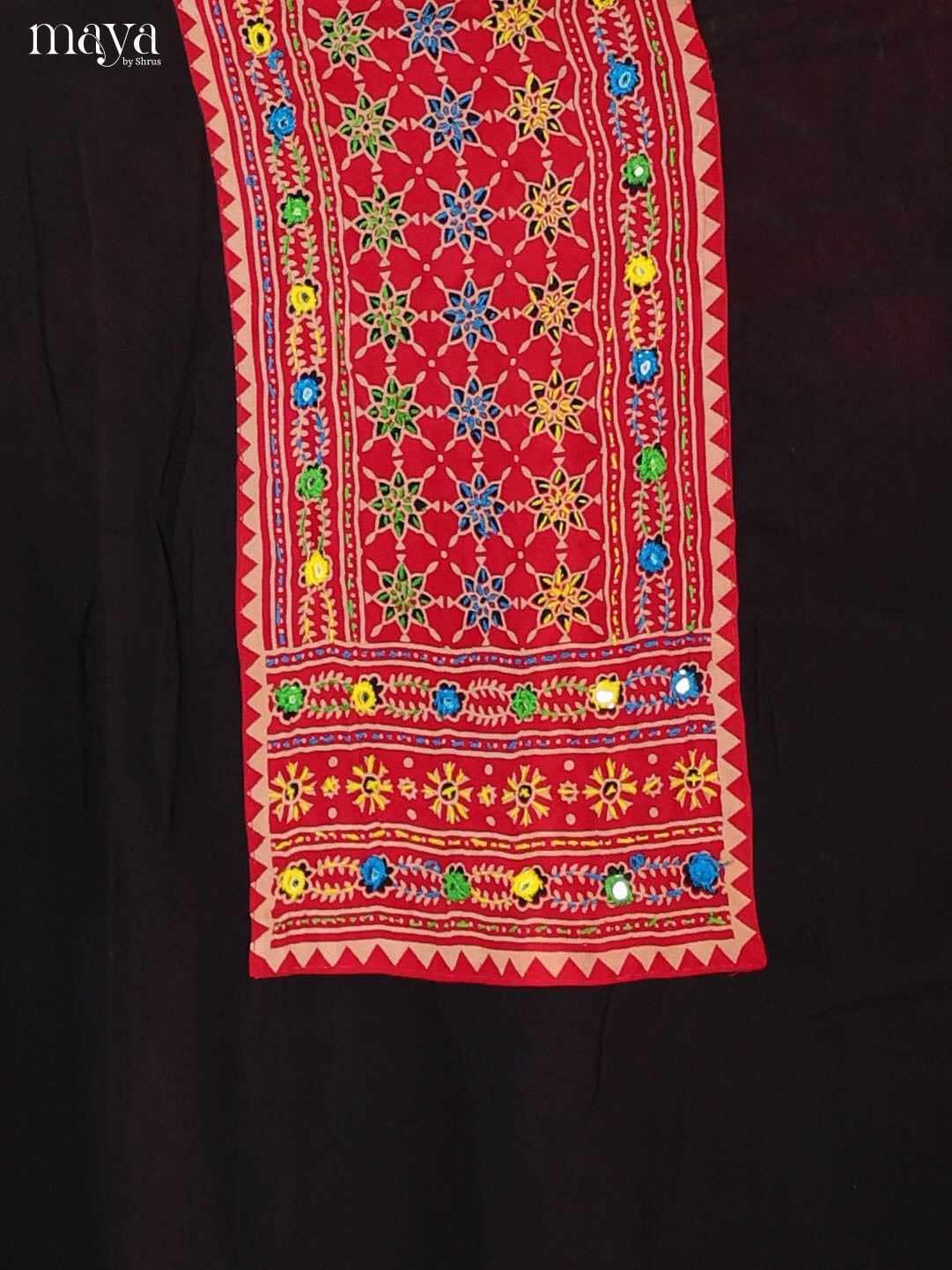 Black & Red- Ajrakh Salwar suit Top Bottom & Dupatta - CJS07074 - Shop on Shrus.com