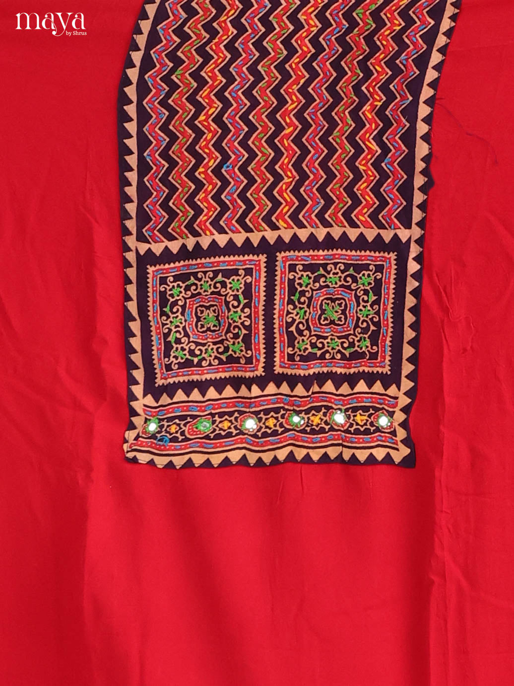 Black & Red- Ajrakh Salwar suit Top Bottom & Dupatta - CJS07082 - Shop on Shrus.com