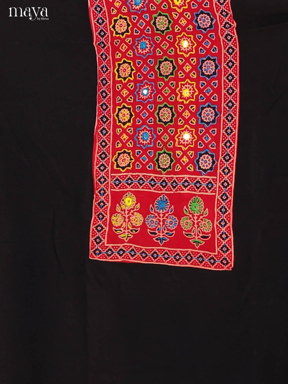 Black & Red- Ajrakh Salwar suit Top Bottom & Dupatta - CJS07101 - Shop on Shrus.com