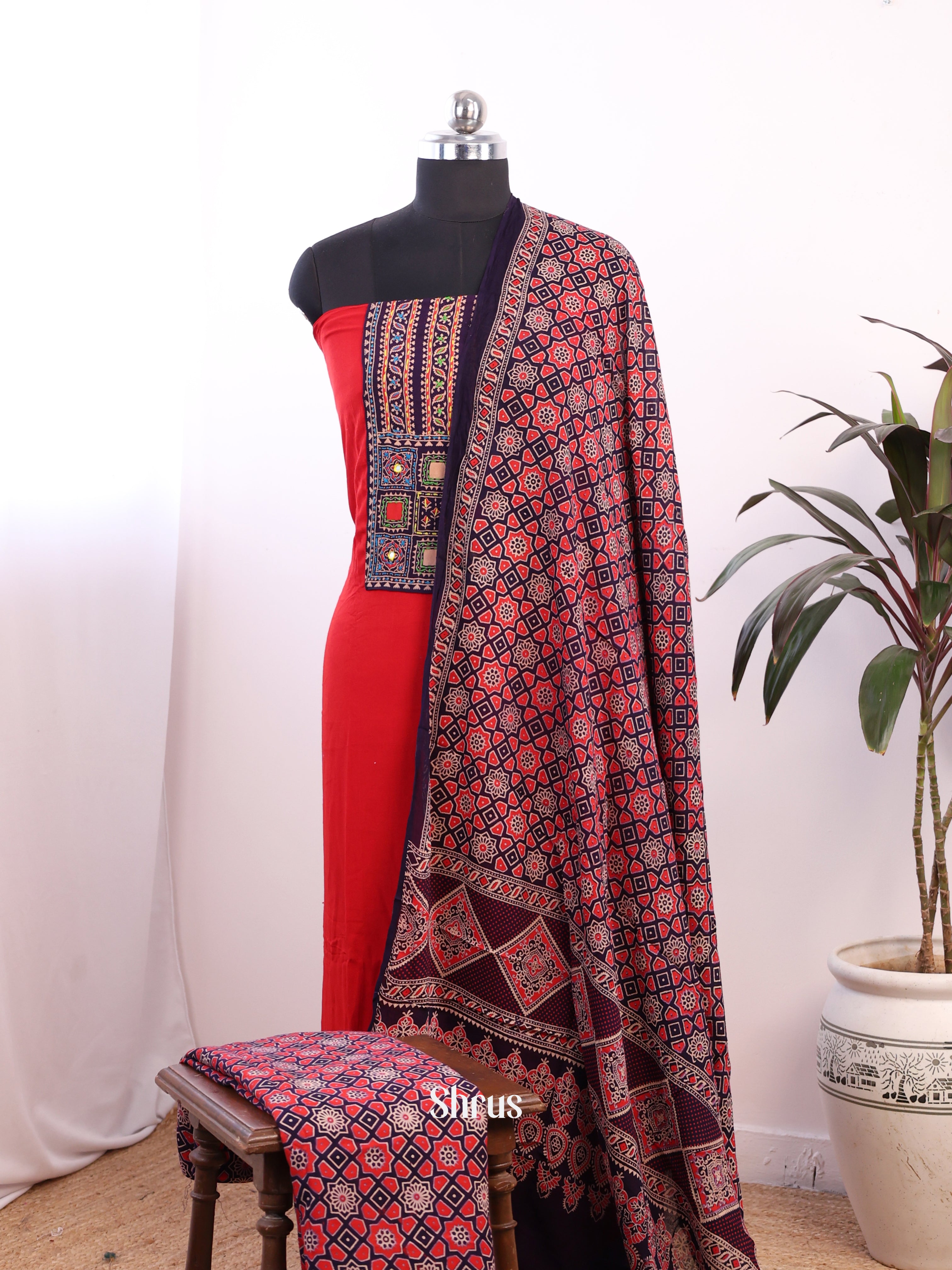 CJS07113 - Ajrakh Salwar - Shop on Shrus.com