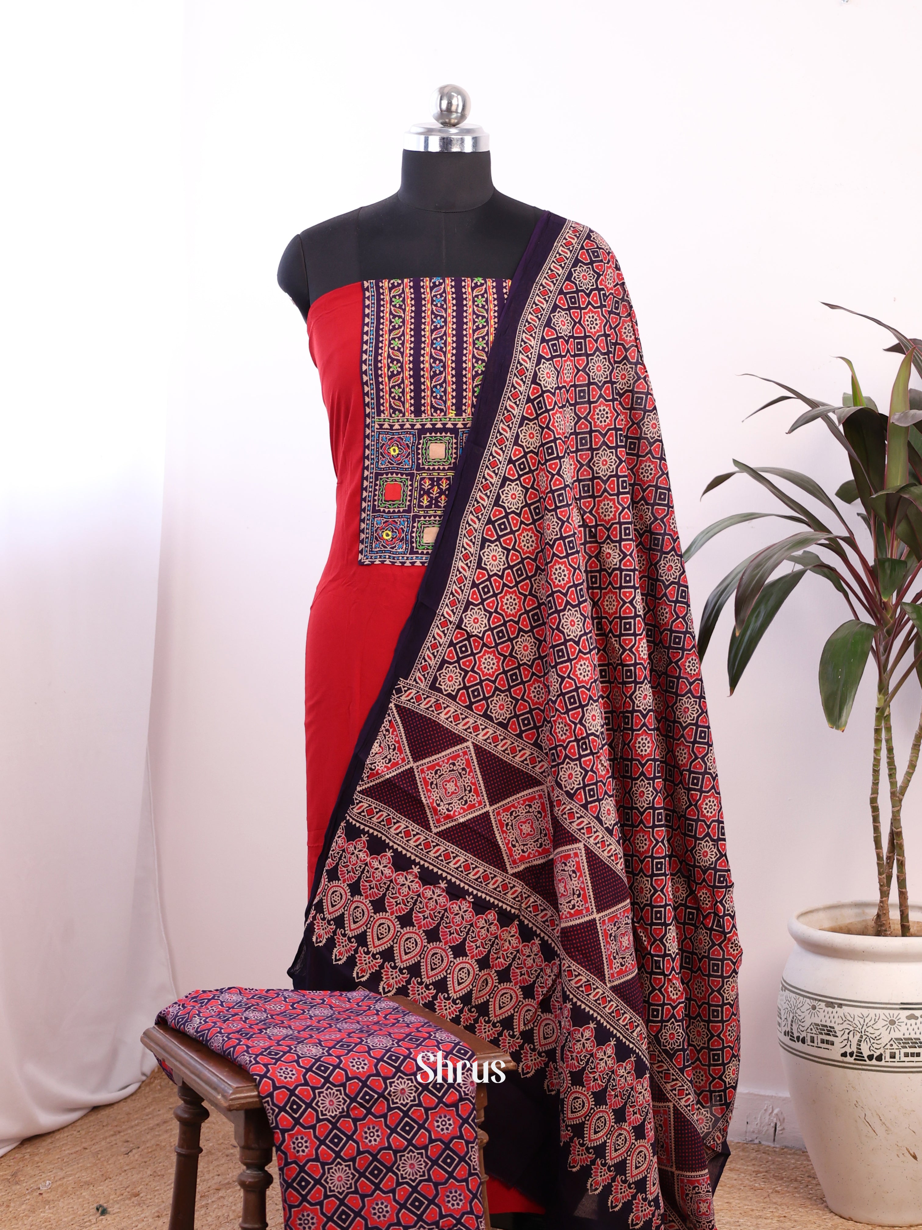 CJS07114 - Ajrakh Salwar - Shop on Shrus.com