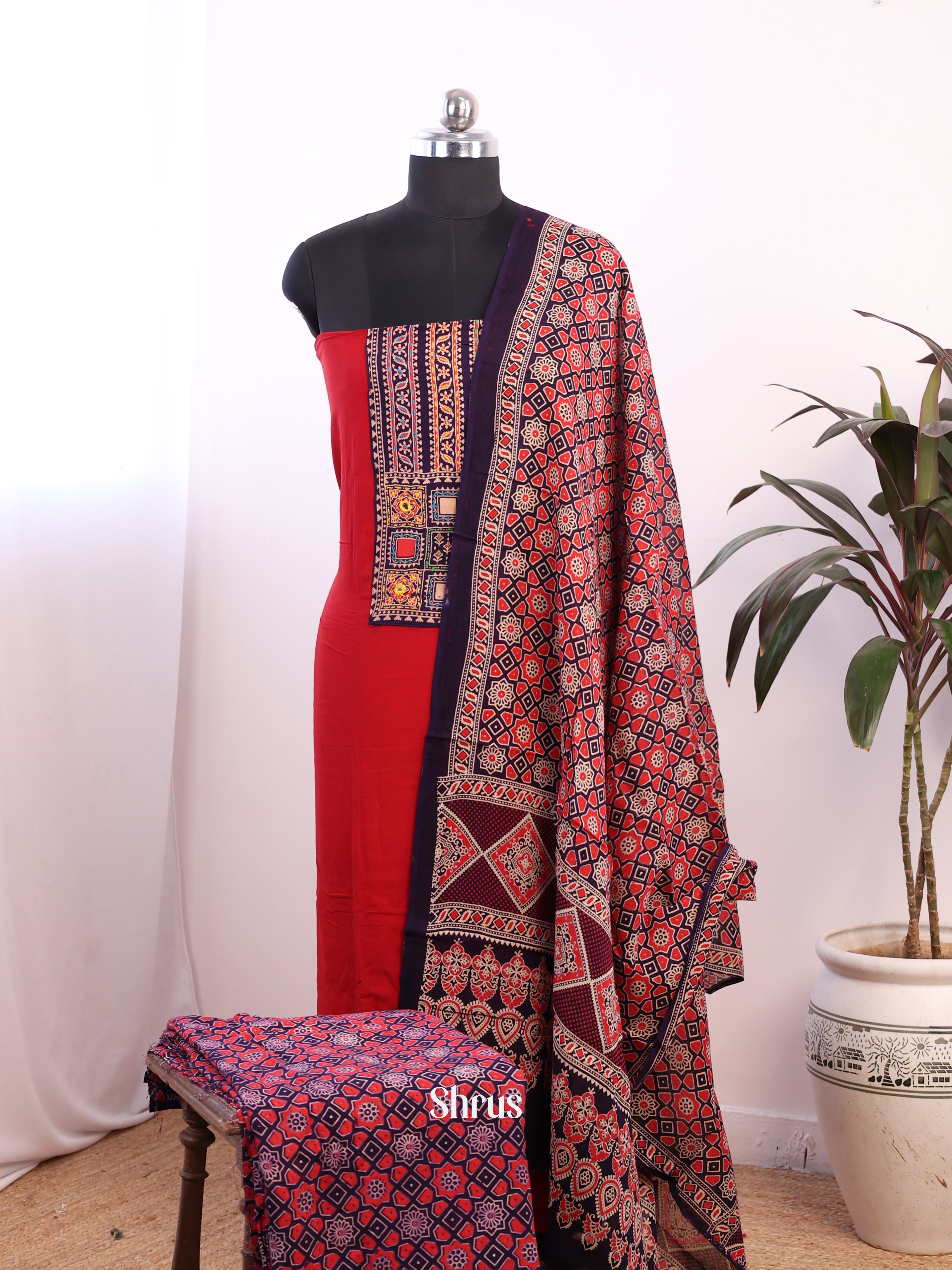 CJS07115 - Ajrakh Salwar - Shop on Shrus.com