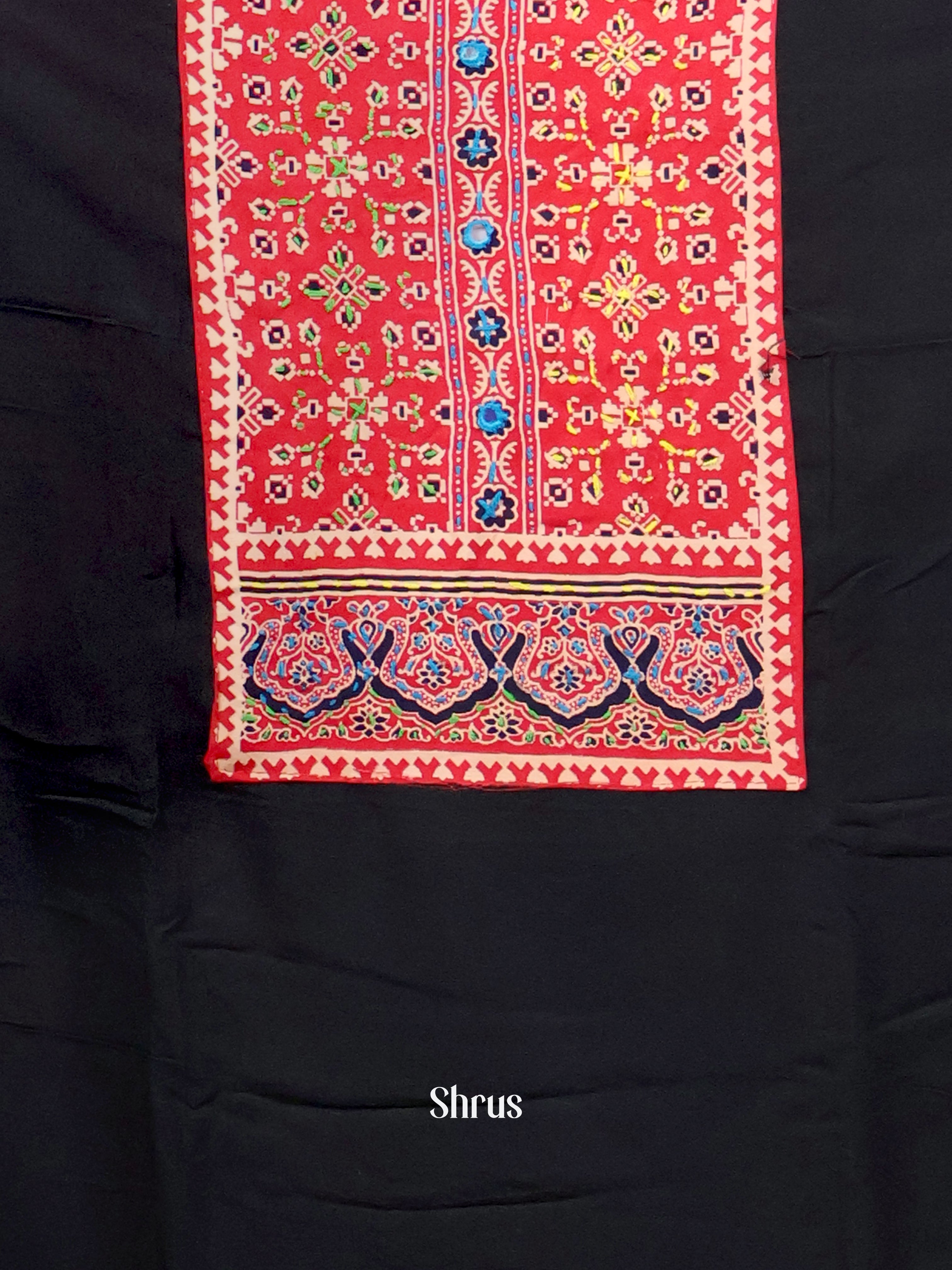 Black & Red - Ajrakh Salwar - Shop on Shrus.com