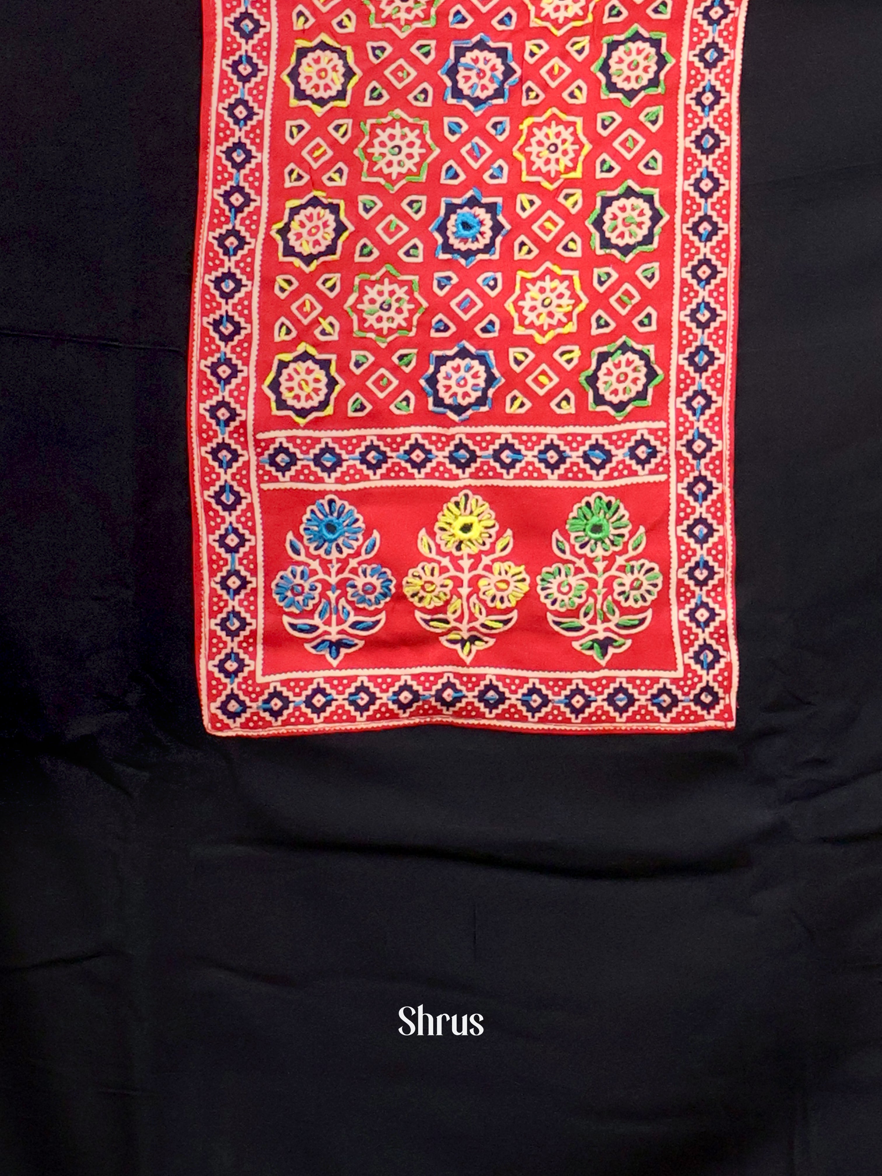 Black & Red - Ajrakh Salwar - Shop on Shrus.com