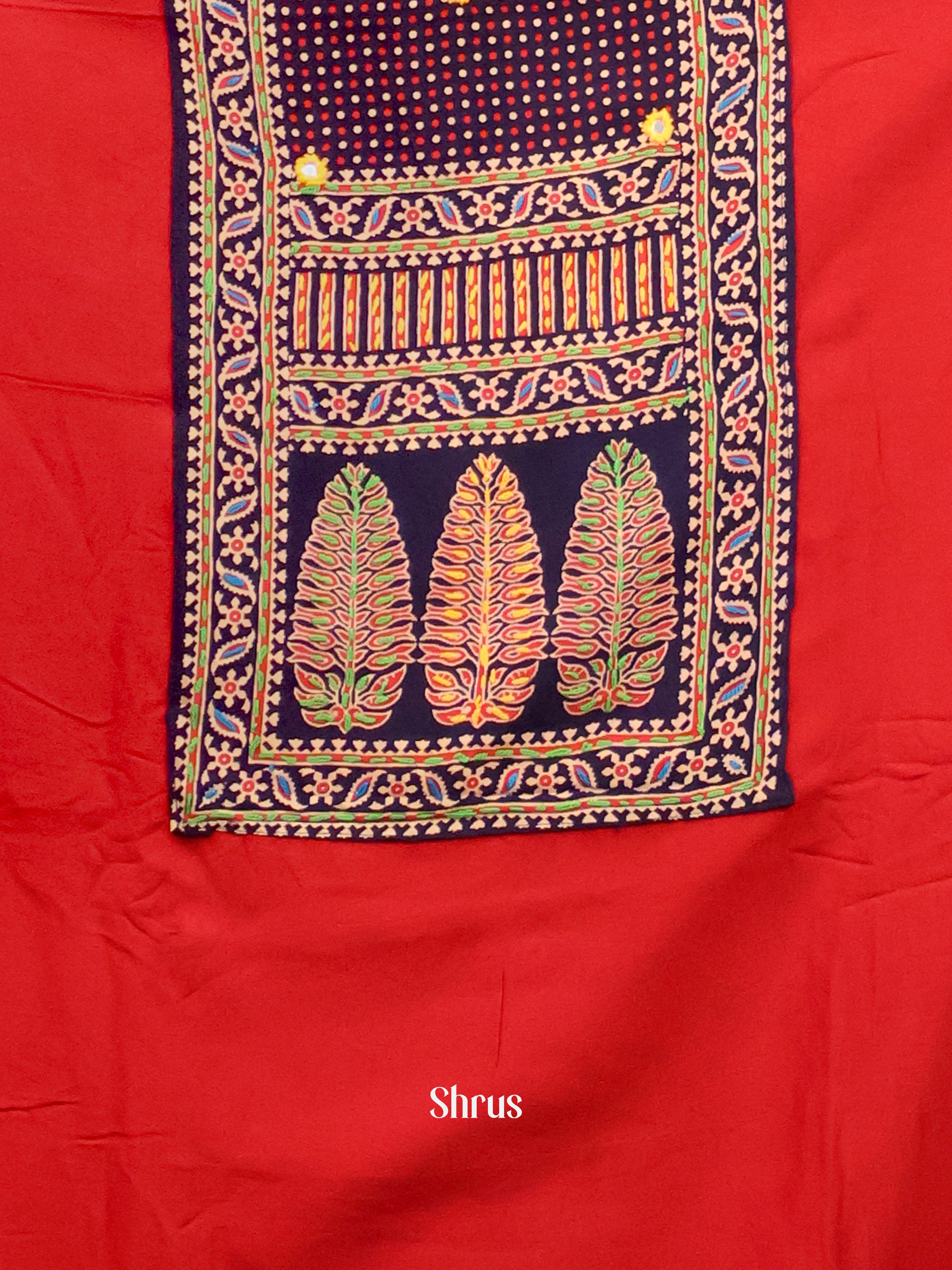 Red & Black - Ajrakh Salwar - Shop on Shrus.com