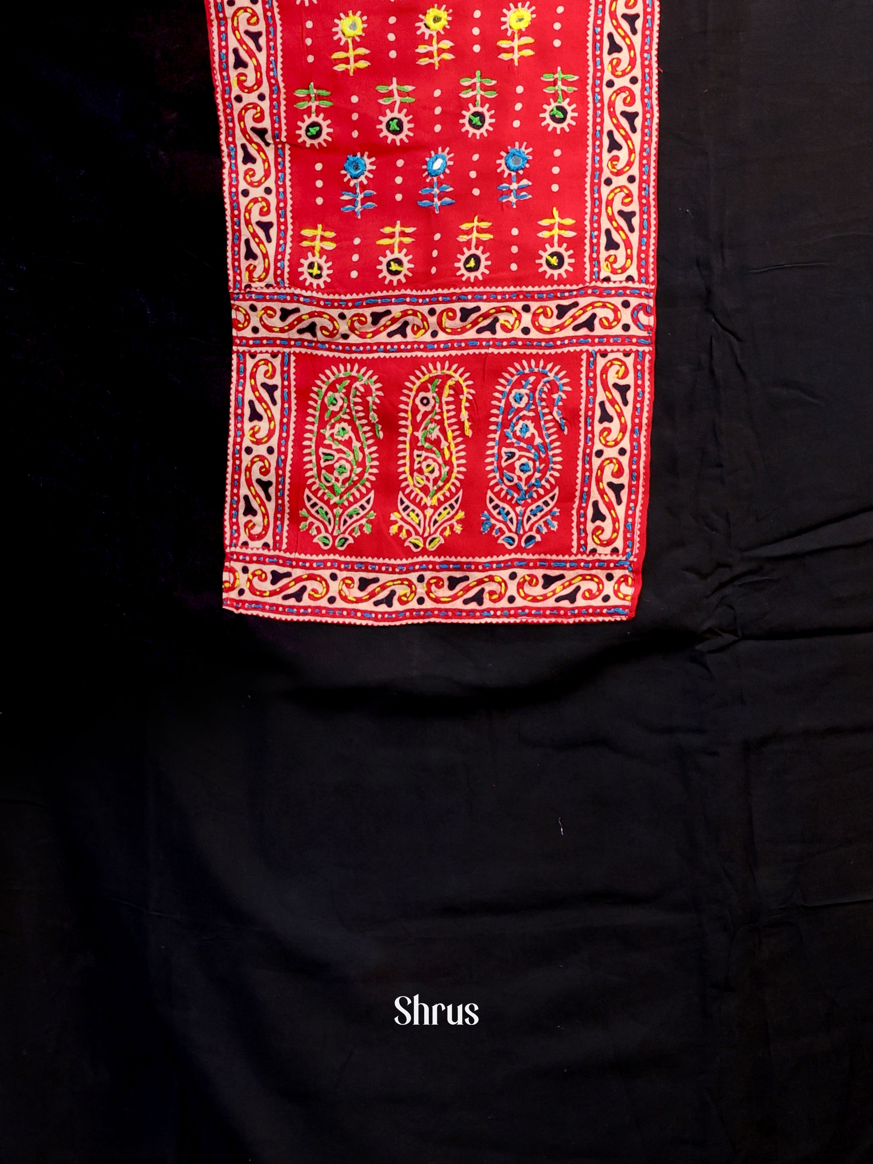 Black & Red - Ajrakh Salwar - Shop on Shrus.com
