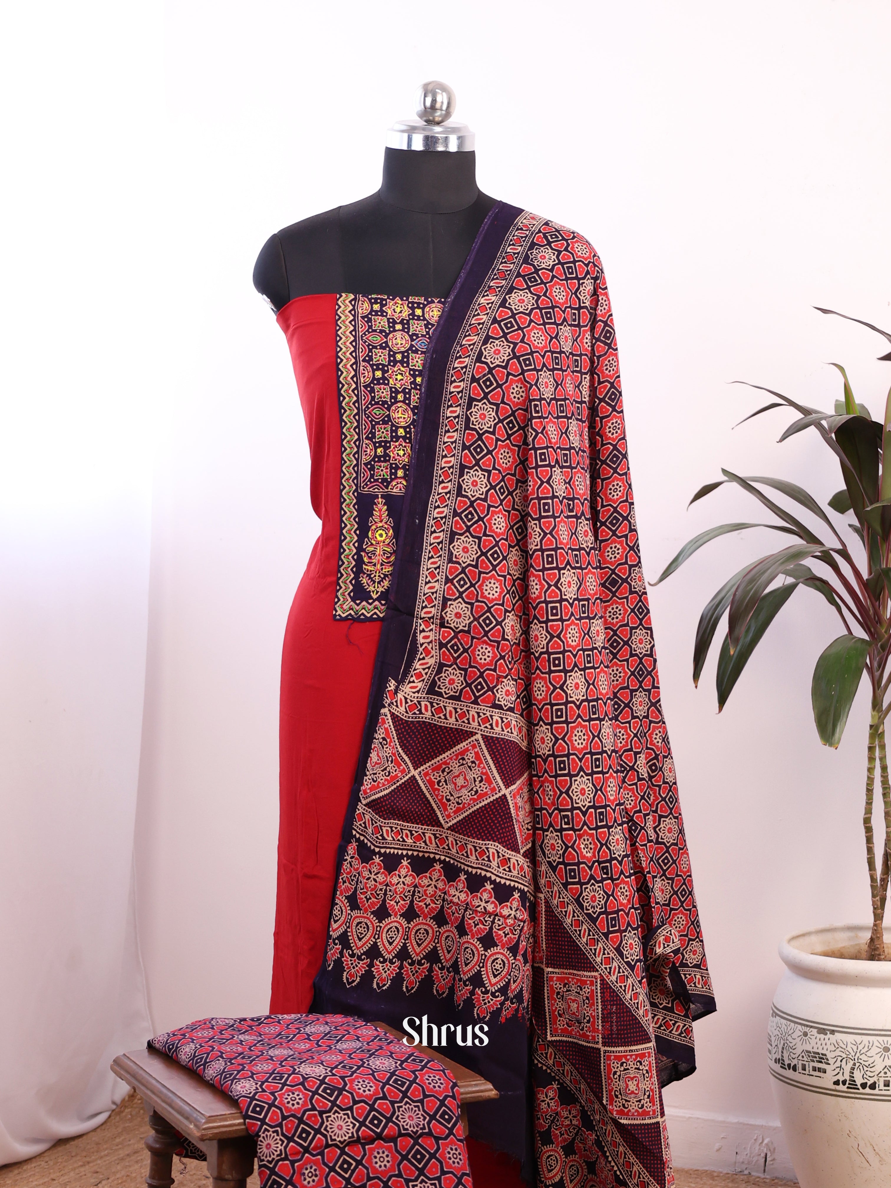 CJS07228 - Ajrakh Salwar - Shop on Shrus.com