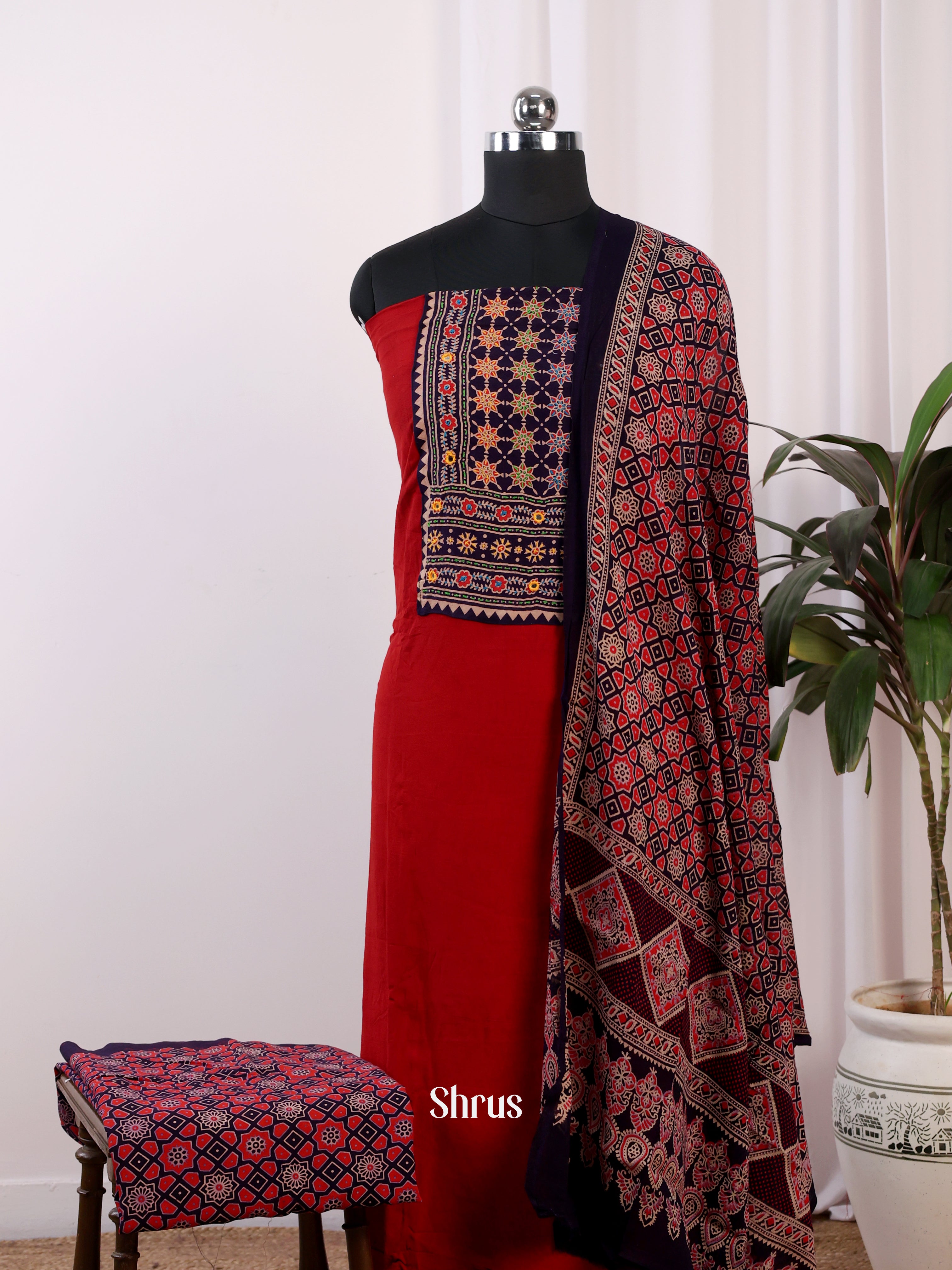 CJS07230 - Ajrakh Salwar - Shop on Shrus.com