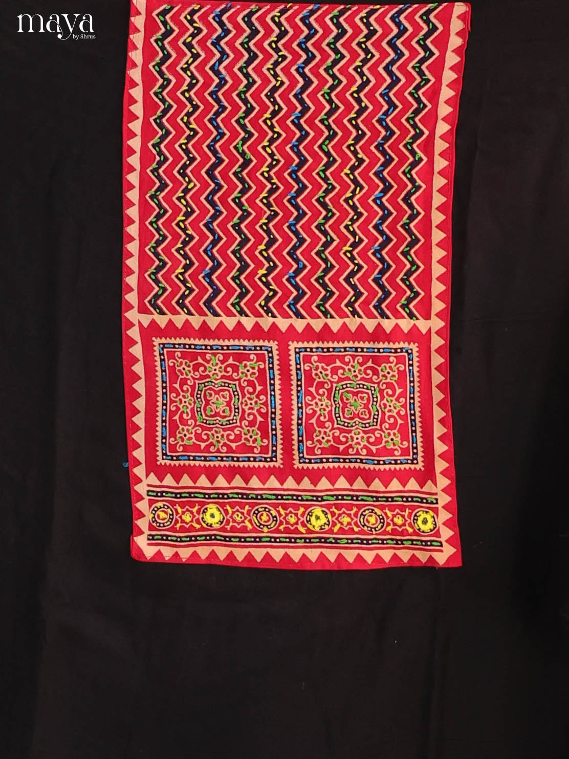 Black & Red- Ajrakh Salwar suit Top Bottom & Dupatta - CJS07234 - Shop on Shrus.com