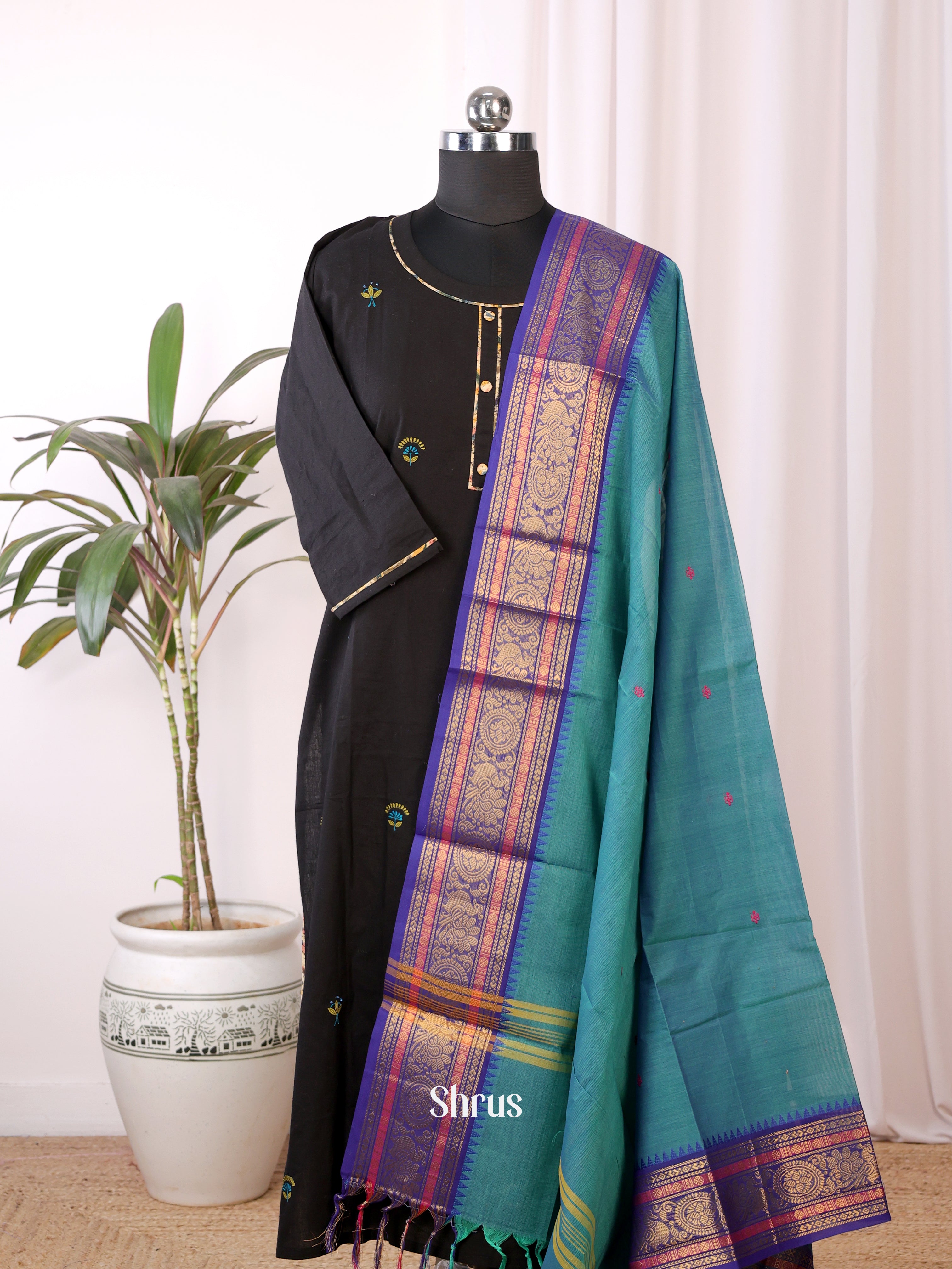 Teal & Blue - Dupatta - Shop on Shrus.com