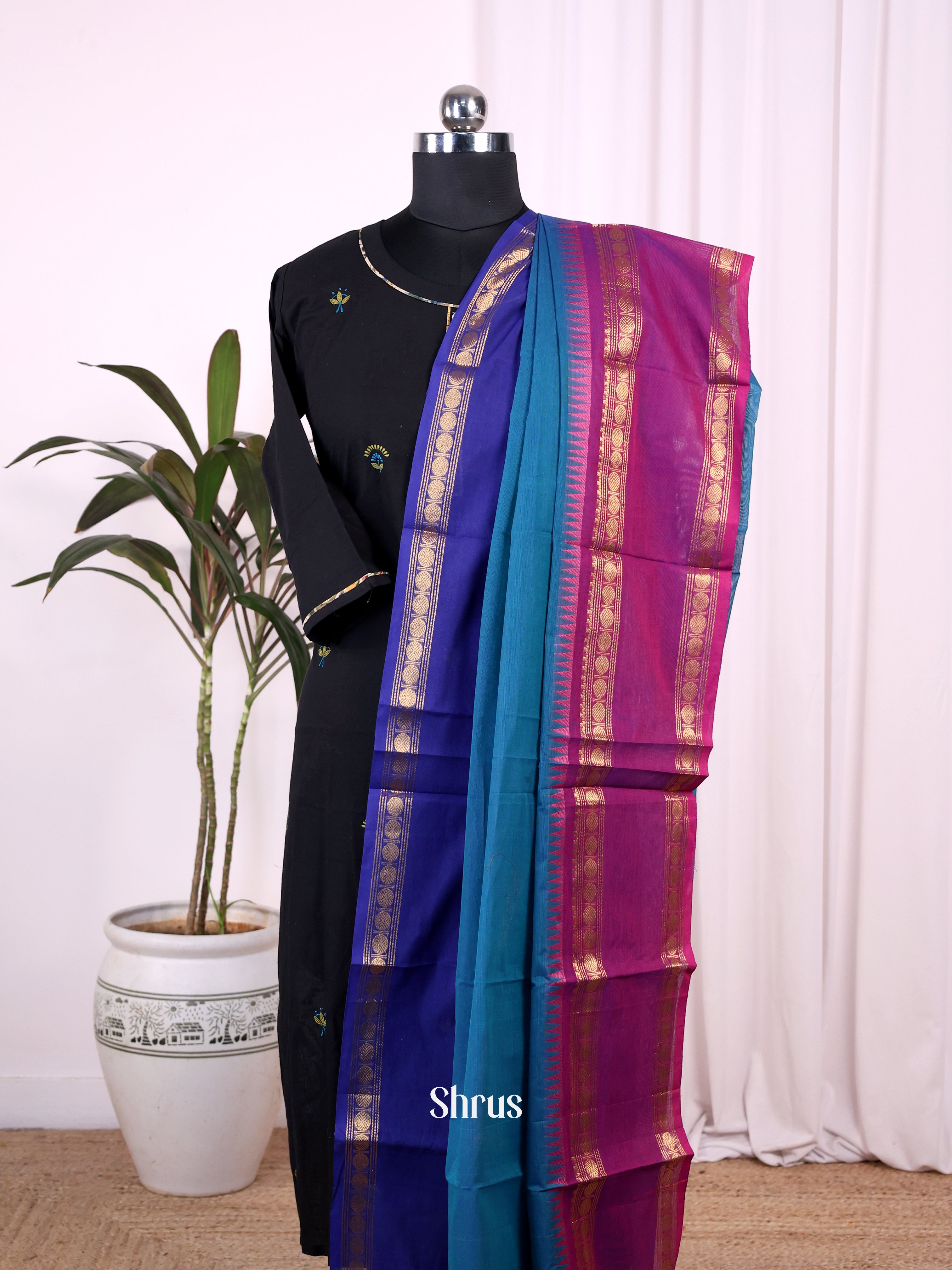 Blue & Purple - Dupatta - Shop on Shrus.com