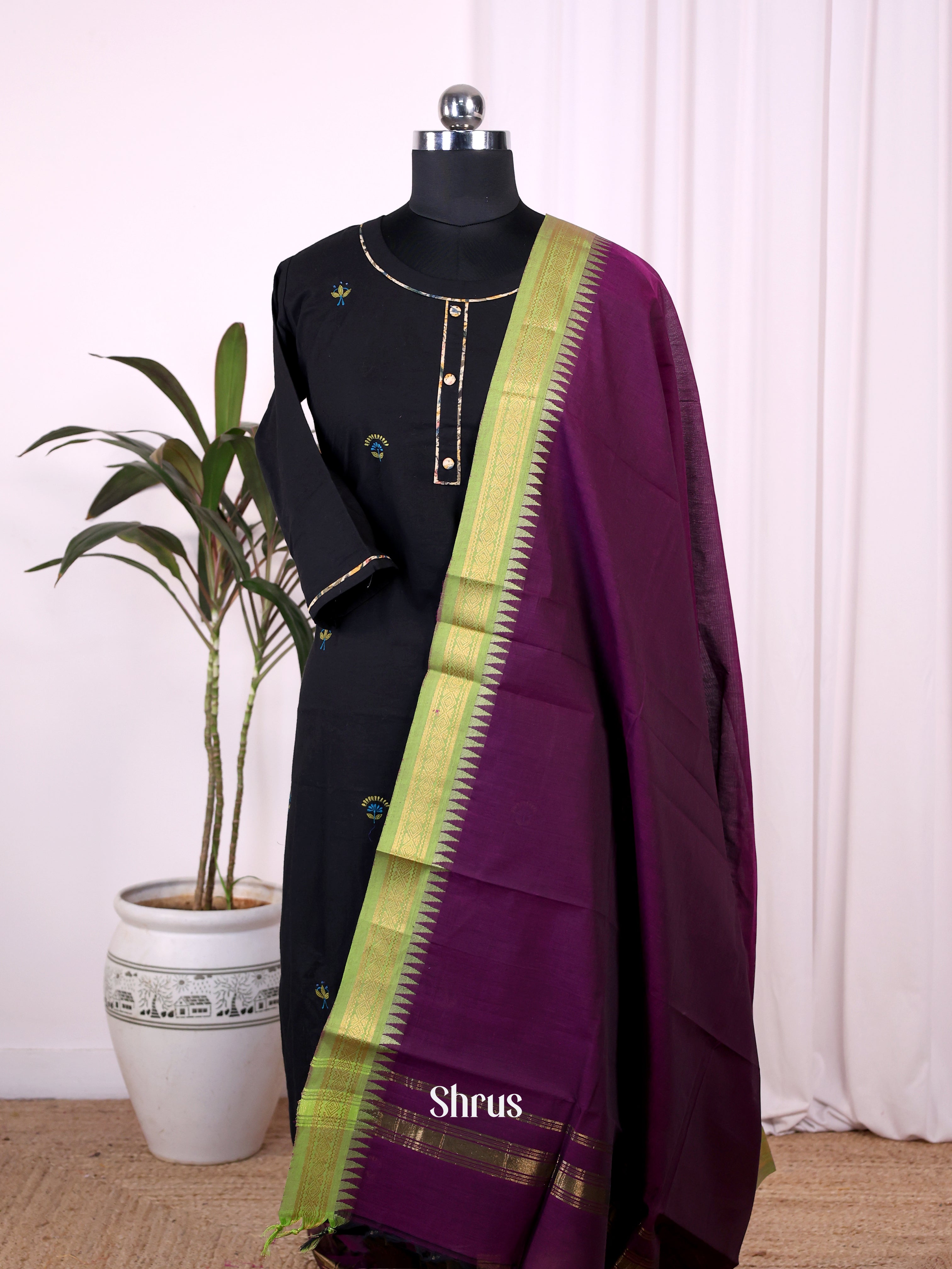 Purple & Green - Dupatta - Shop on Shrus.com