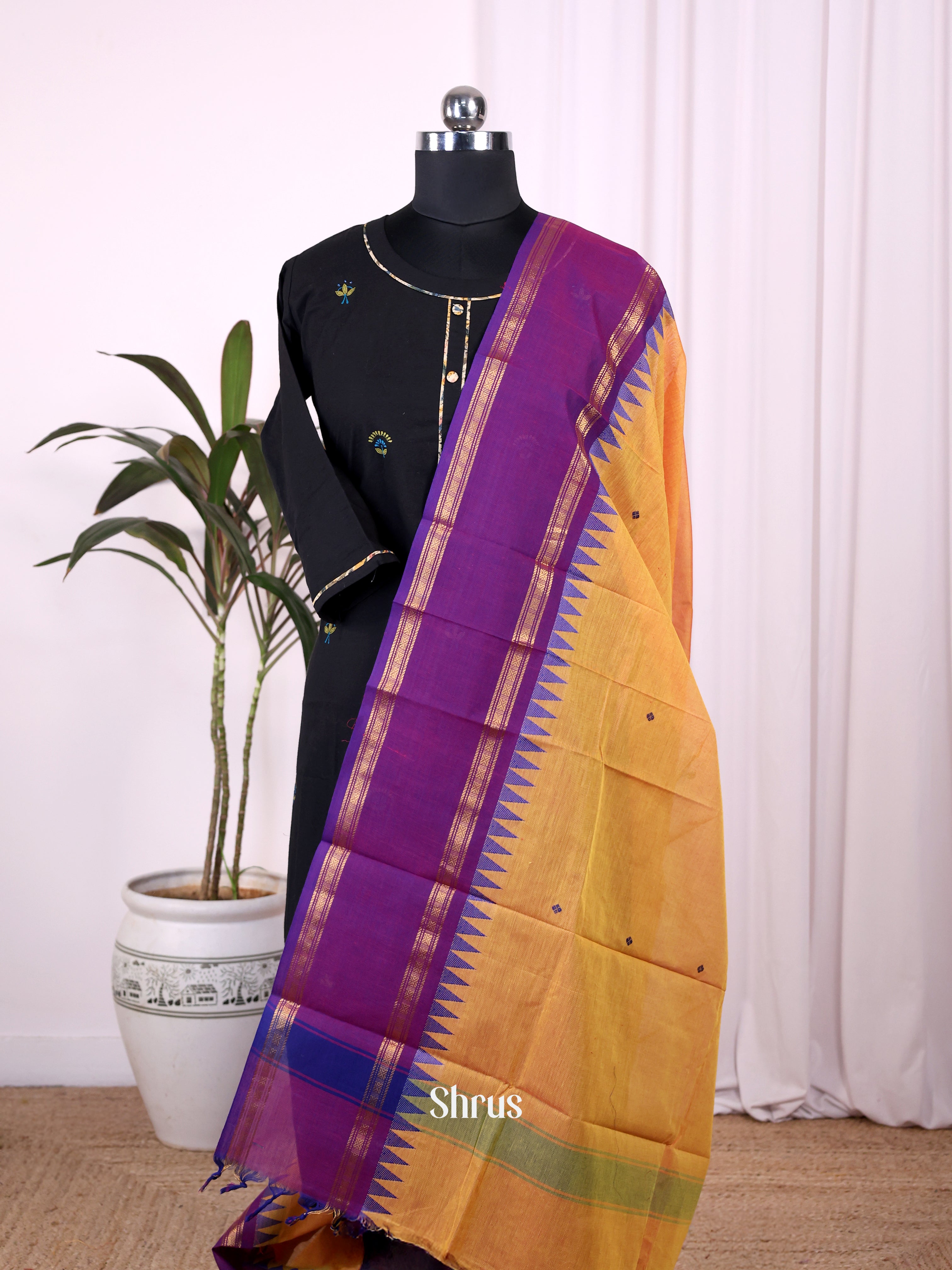 Orange & Purple - Dupatta - Shop on Shrus.com