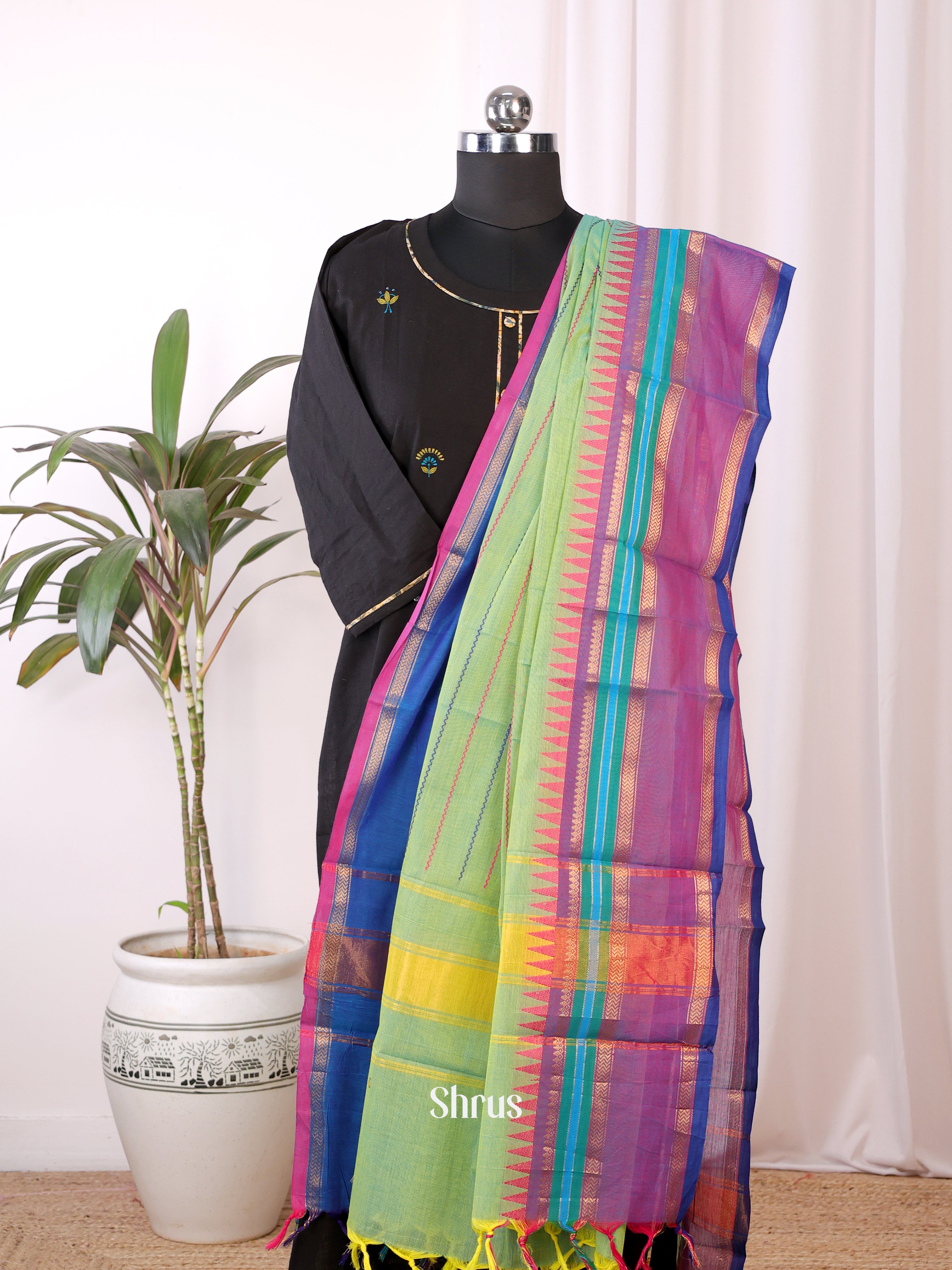 Green & Purple - Dupatta - Shop on Shrus.com