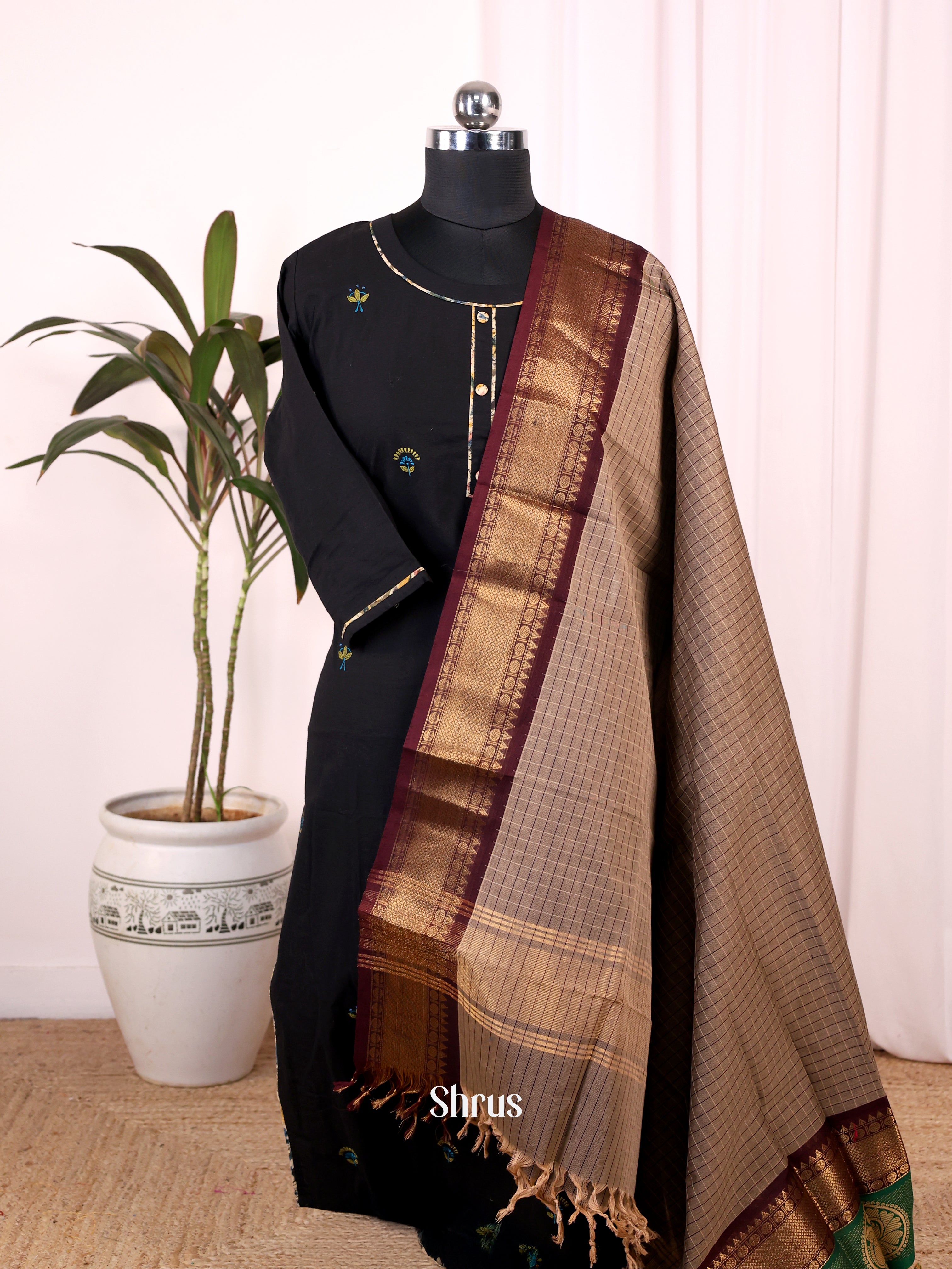 Brown - Dupatta - Shop on Shrus.com