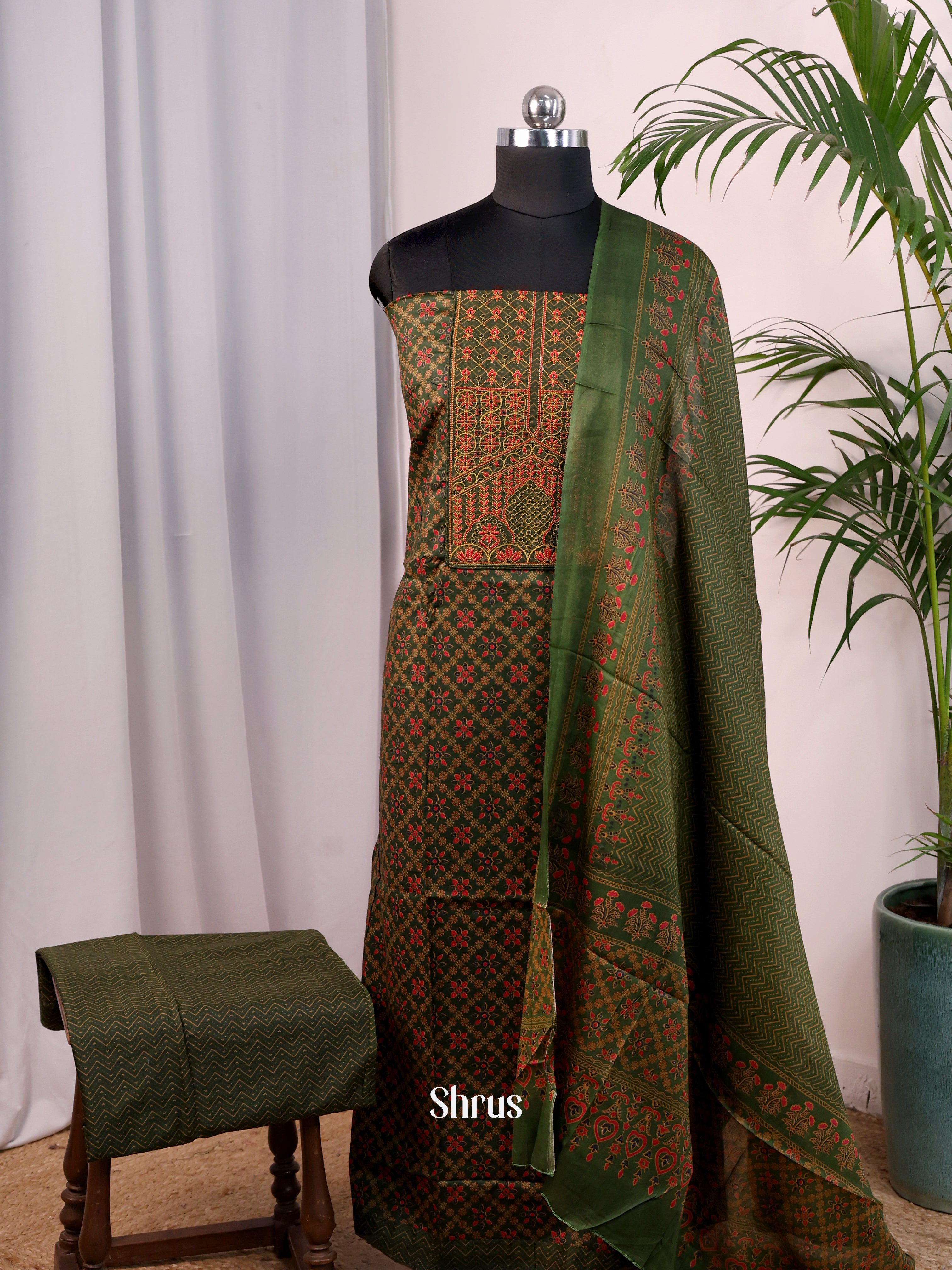 Green - Cotton salwar - Shop on Shrus.com