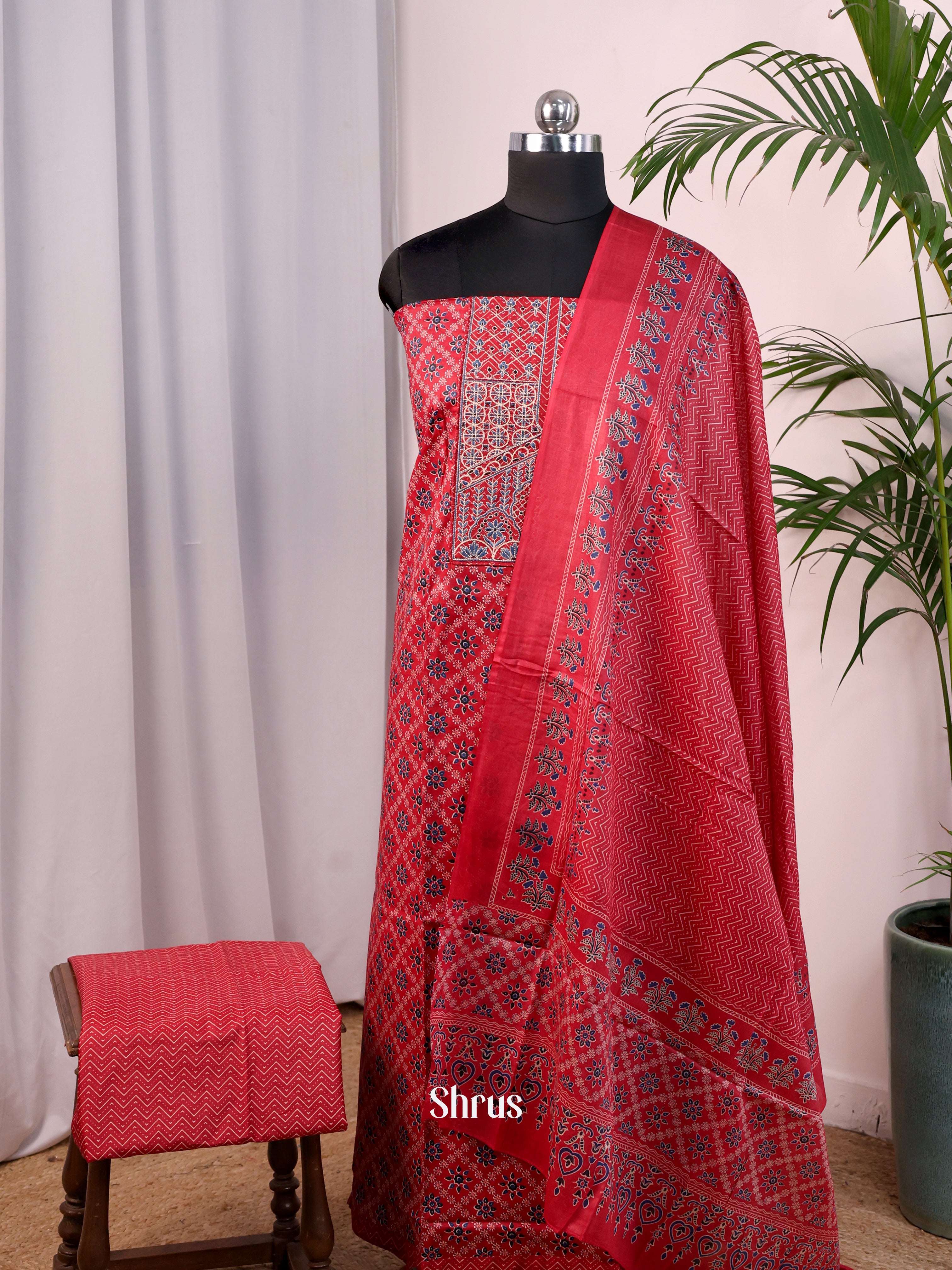 Red - Cotton salwar - Shop on Shrus.com