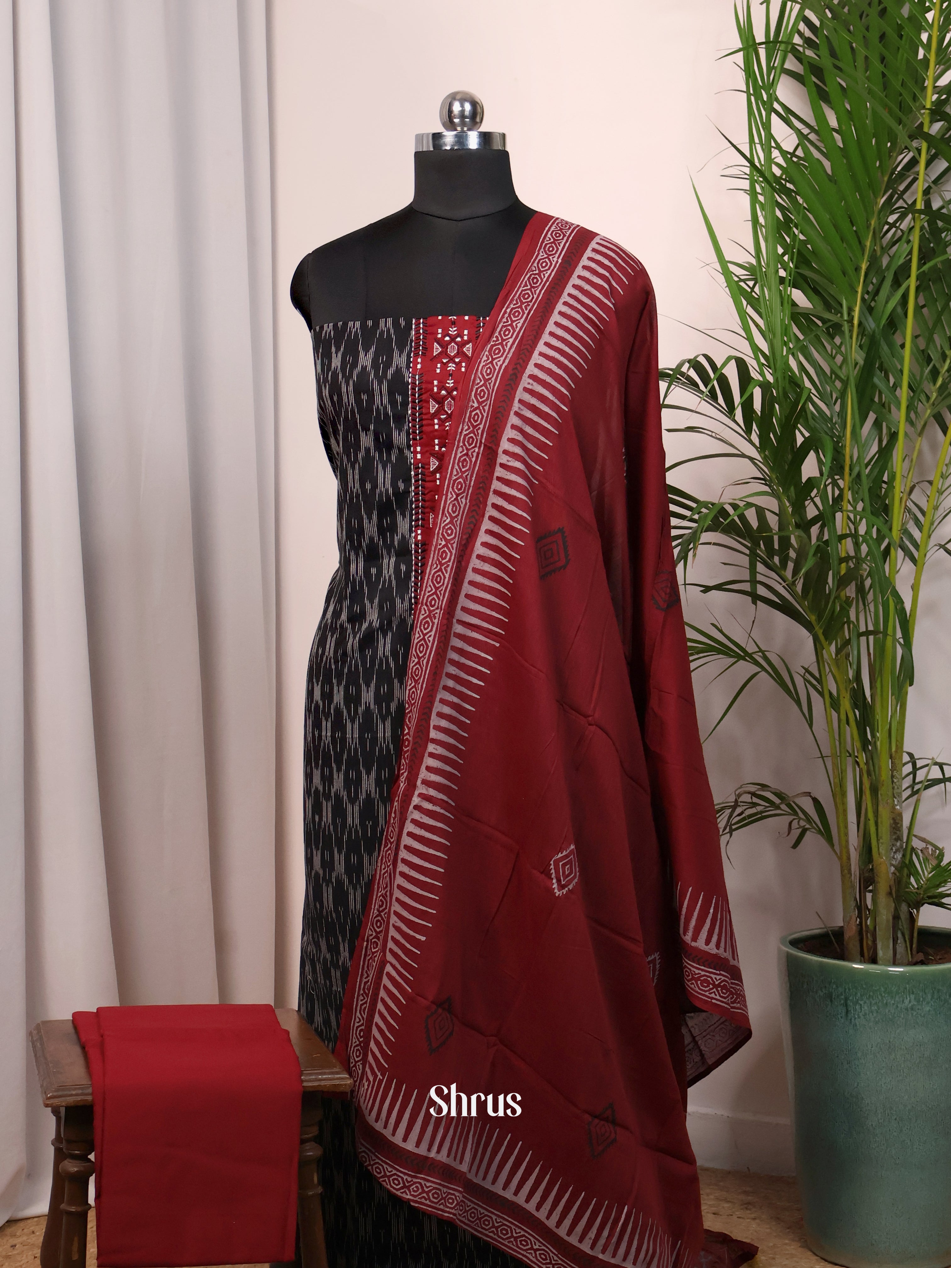Black & Maroon - Cotton salwar - Shop on Shrus.com