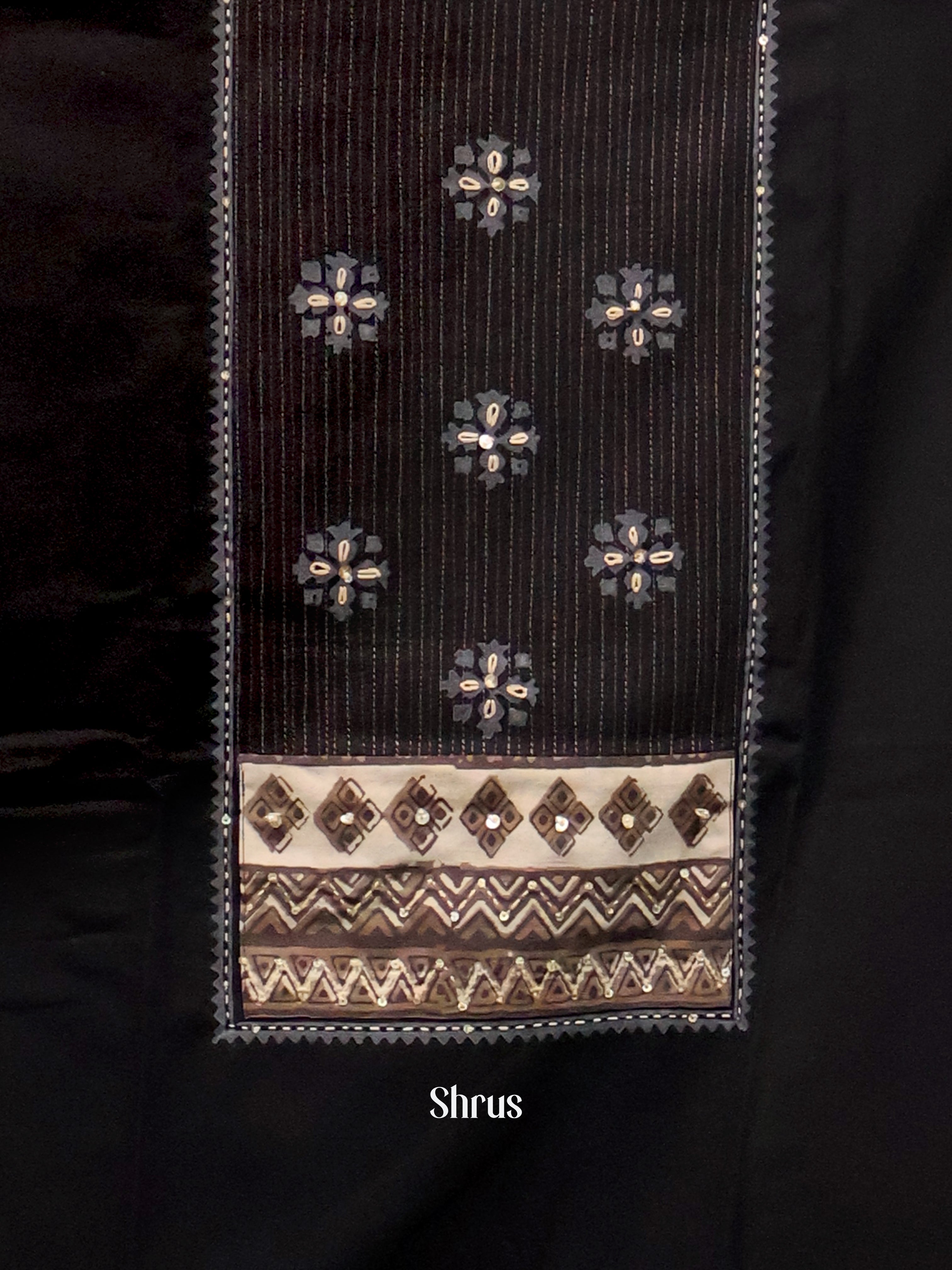 Black & Cream- Cotton salwar - Shop on Shrus.com