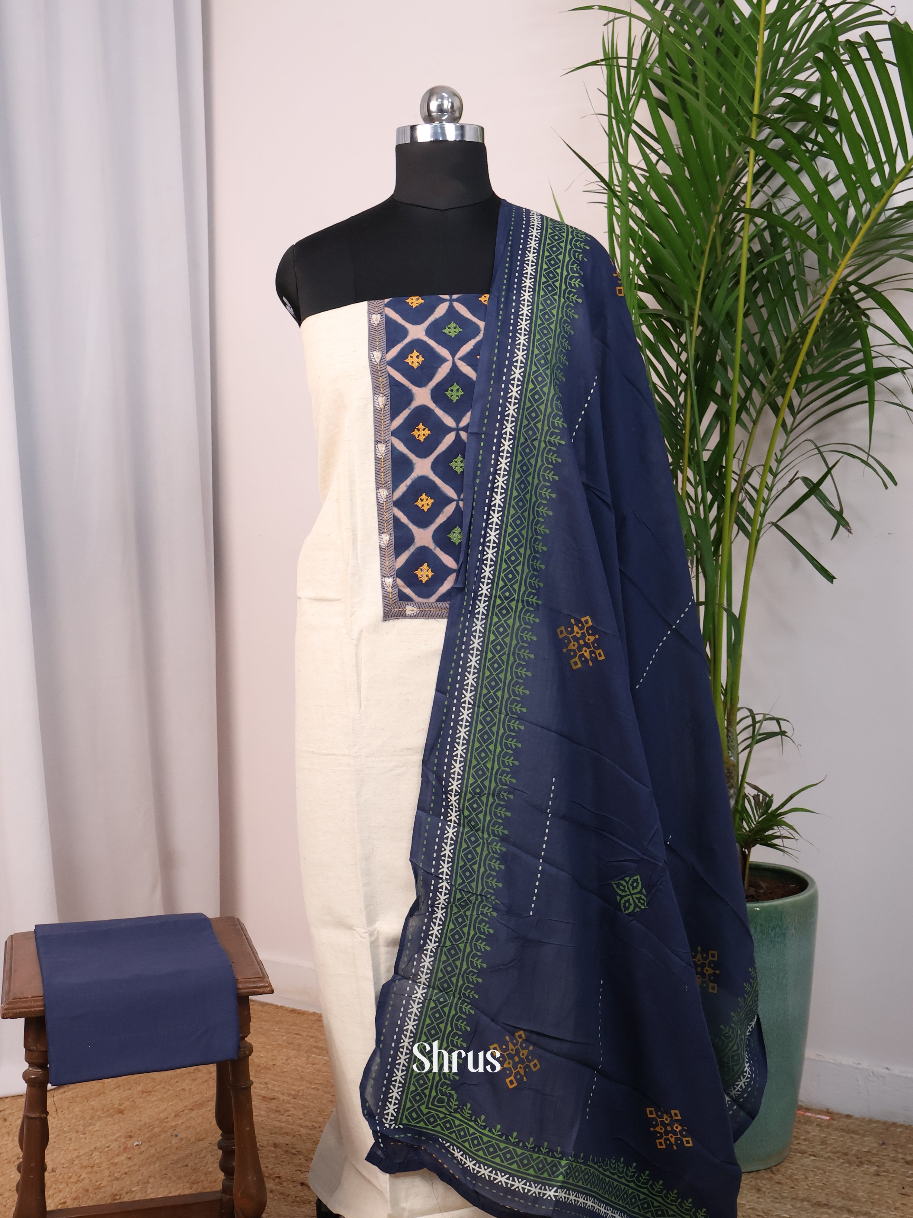 White & Blue - Cotton salwar - Shop on Shrus.com