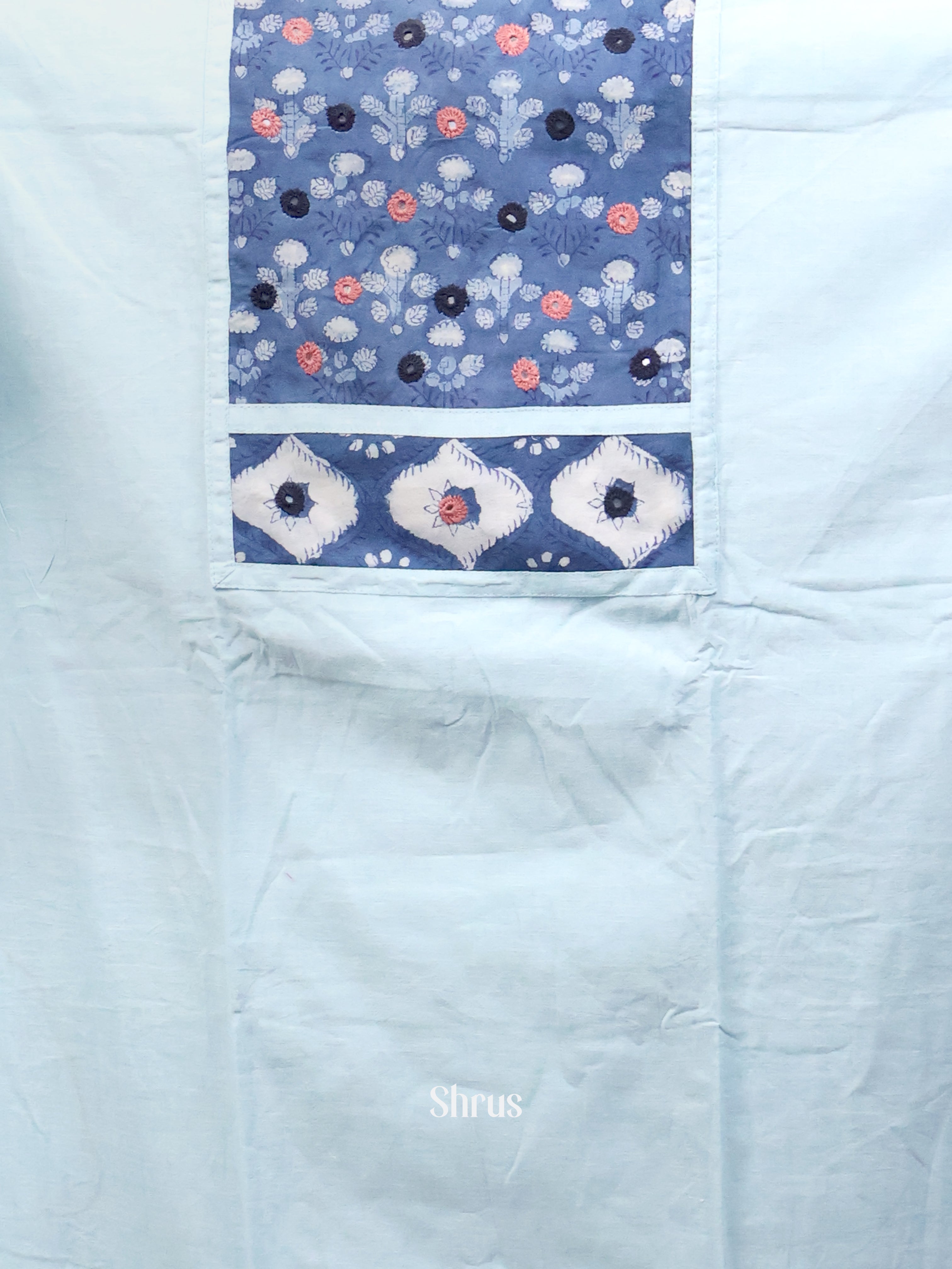 Lite Blue & Blue- Cotton salwar - Shop on Shrus.com