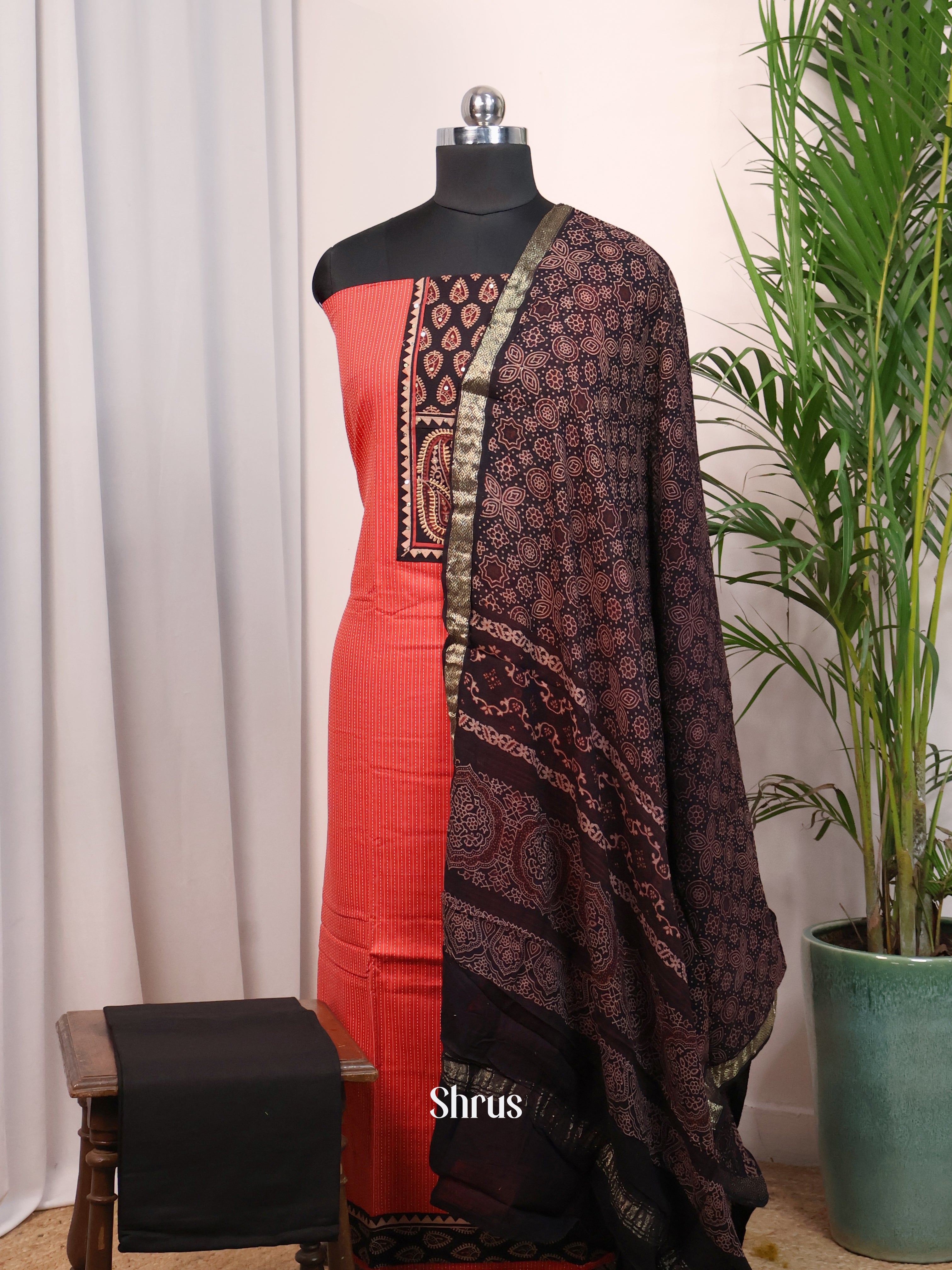 Red & Black - Cotton salwar - Shop on Shrus.com